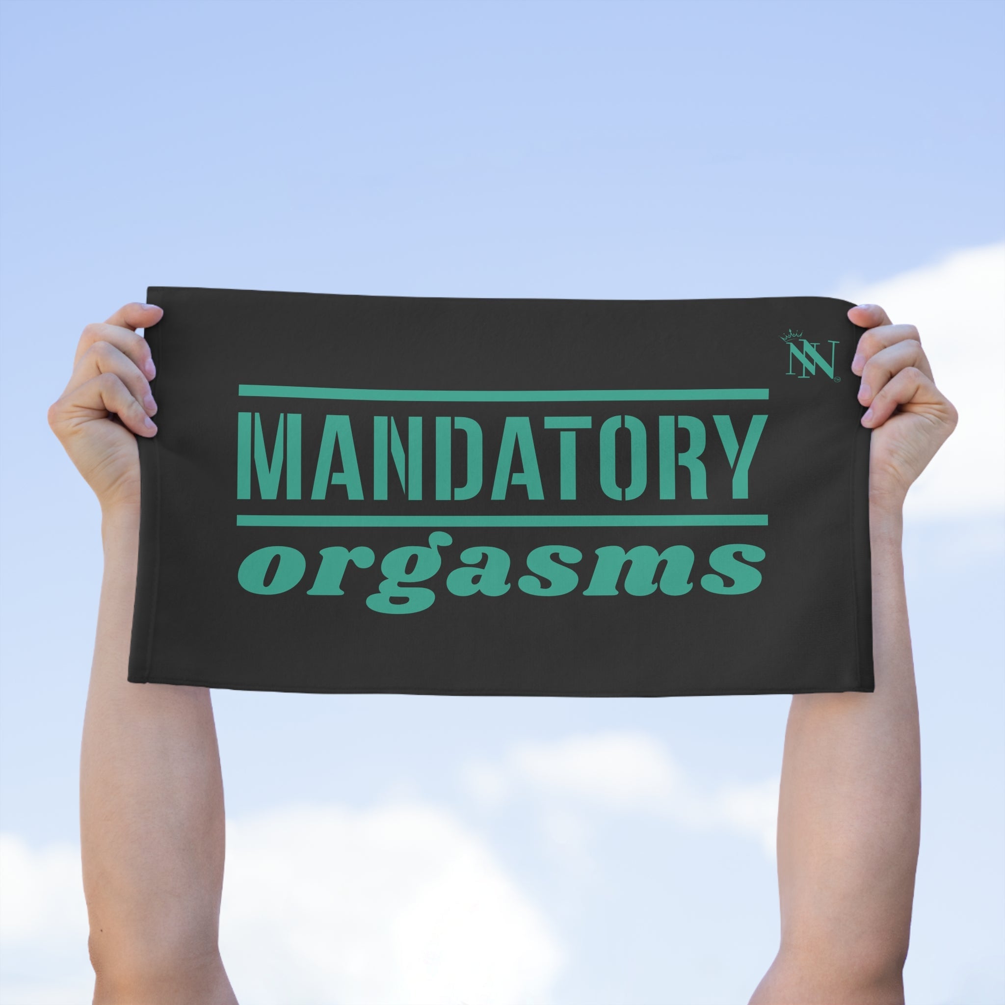 Mandatory Orgasms Black | Mix & Match Soft Fun-Flirty Lovers’ Towels