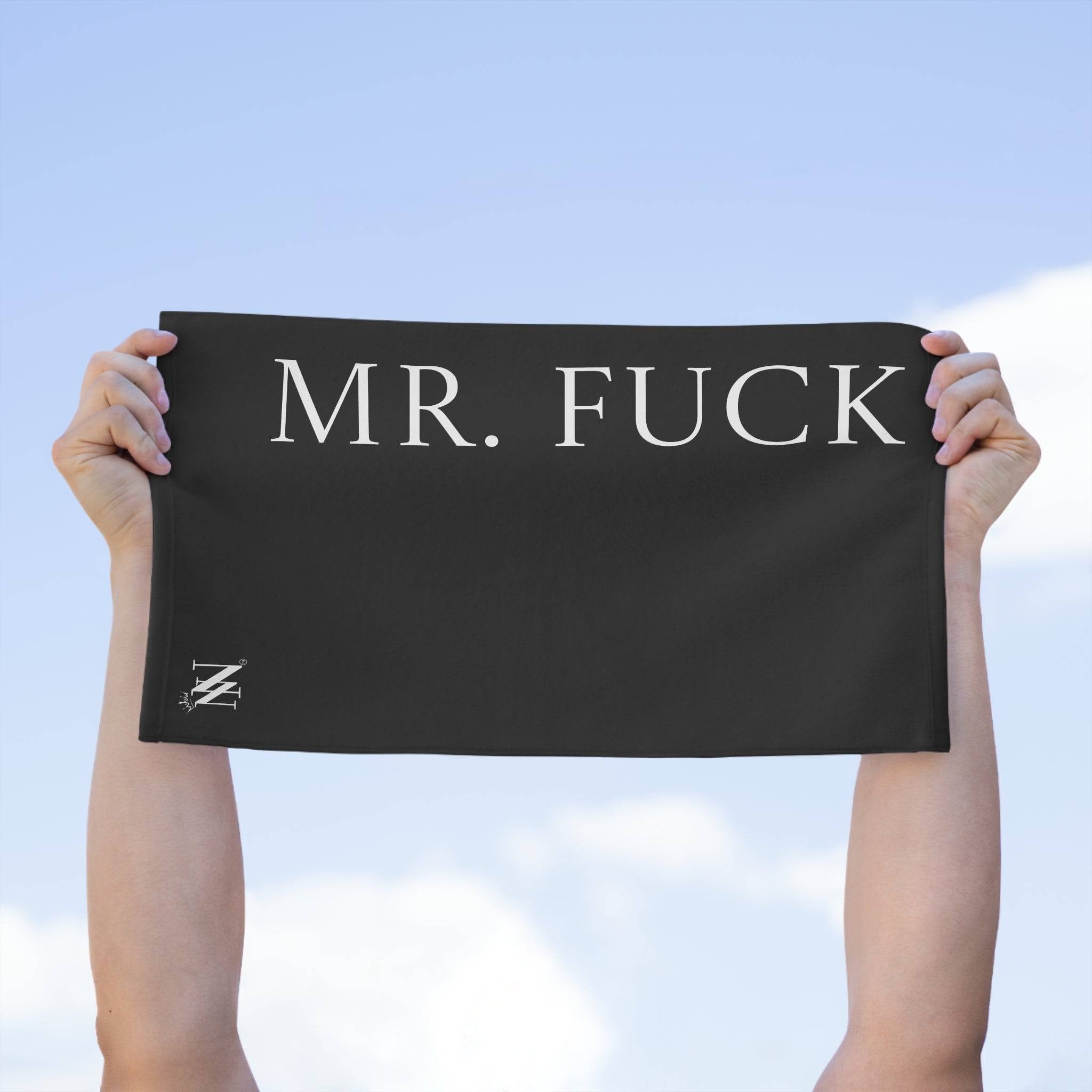 Mr. Fuck Black Mix & Match Soft Sex Towels | Flirty Lovers’ Gifts