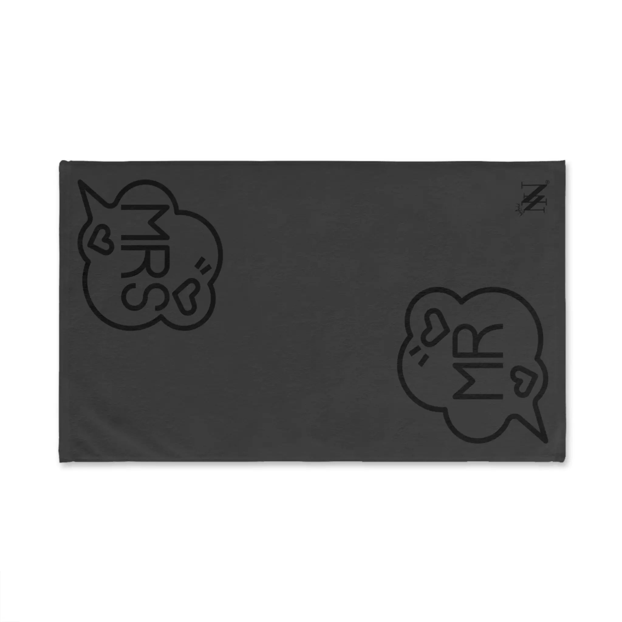 Mr. Mrs. Caption Shareable Dark Grey | Mix & Match Classic Fun-Flirty Lovers’ Towels