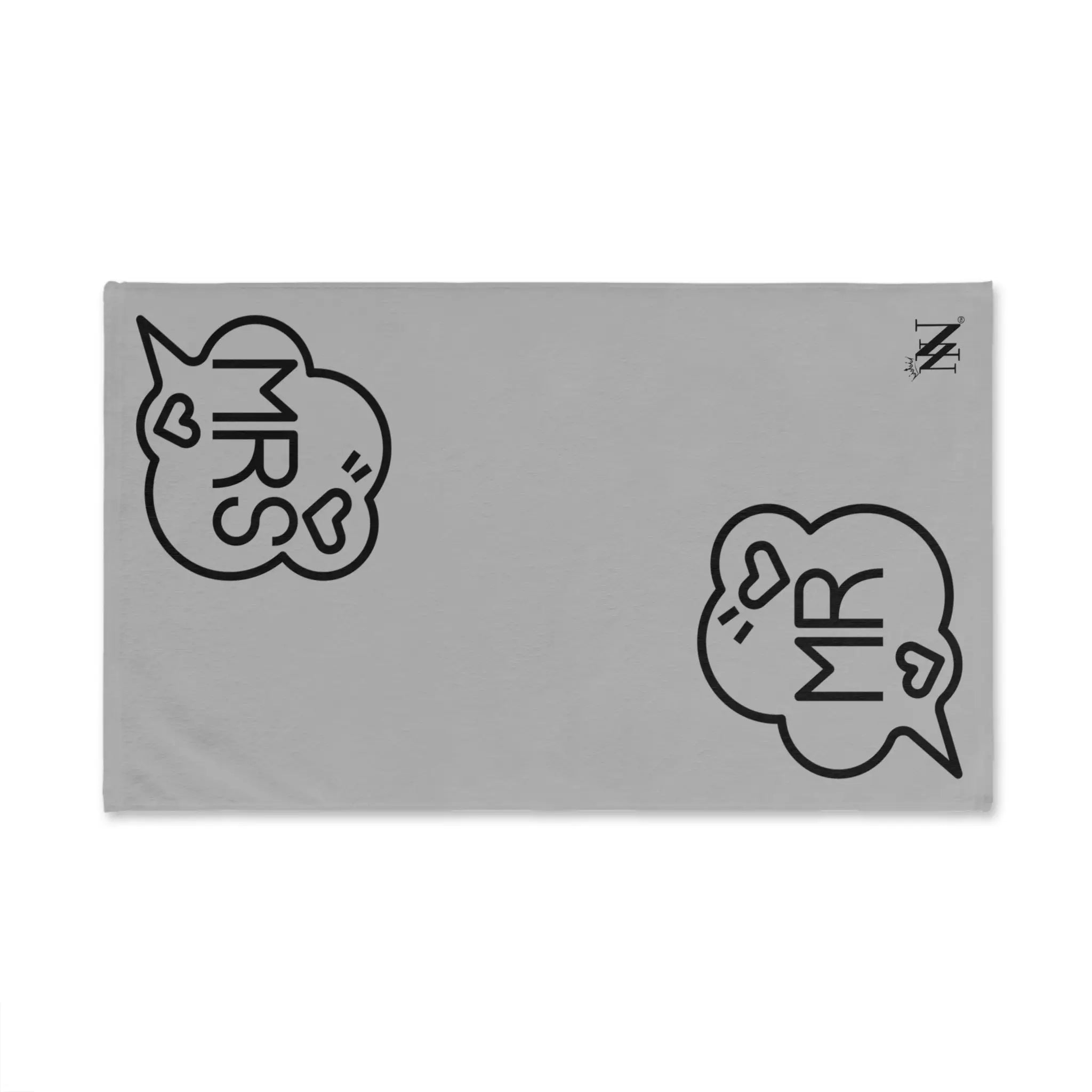 Mr. Mrs. Caption Shareable Light Grey | Mix & Match Classic Fun-Flirty Lovers’ Towels