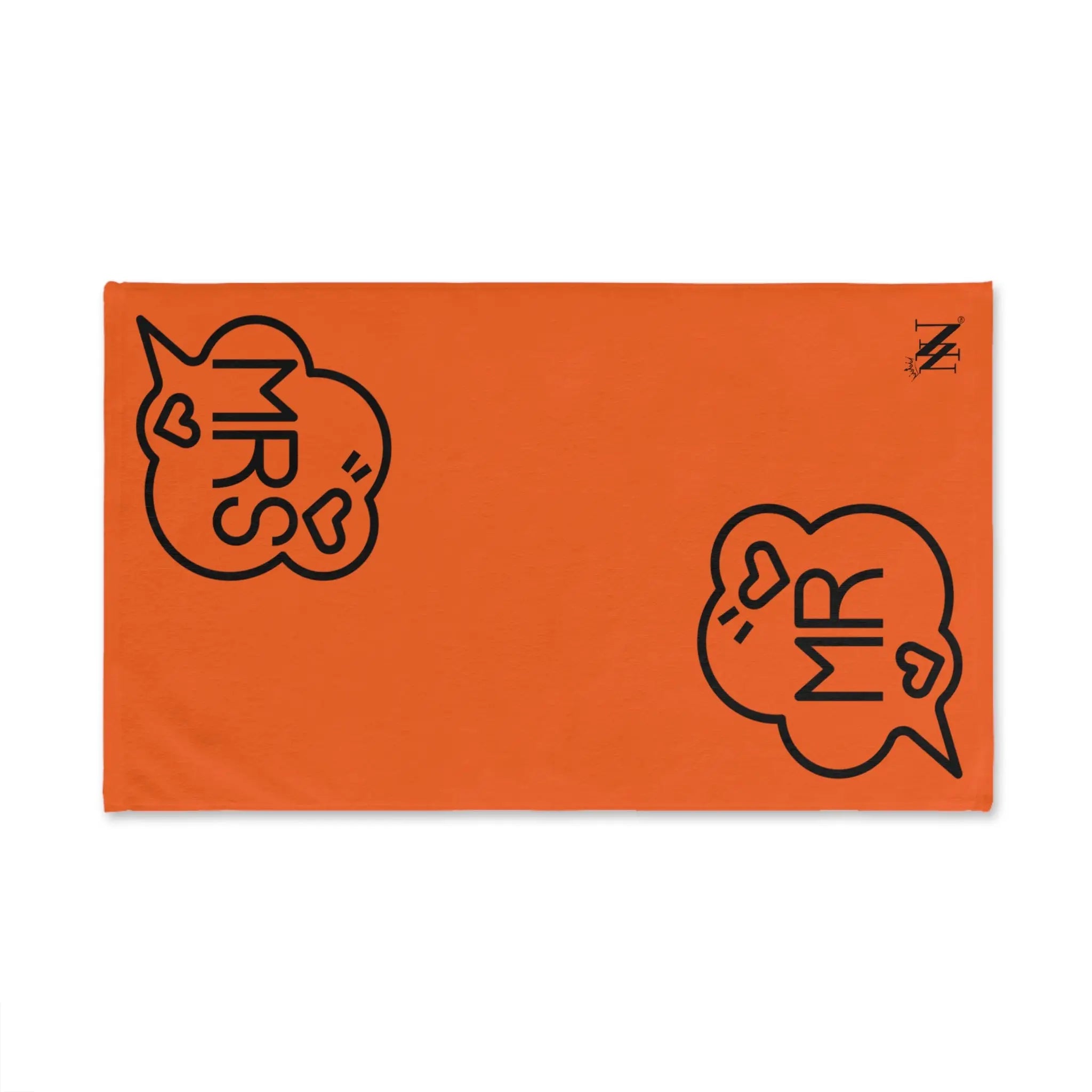 Mr. Mrs. Caption Shareable Orange | Mix & Match Classic Fun-Flirty Lovers’ Towels
