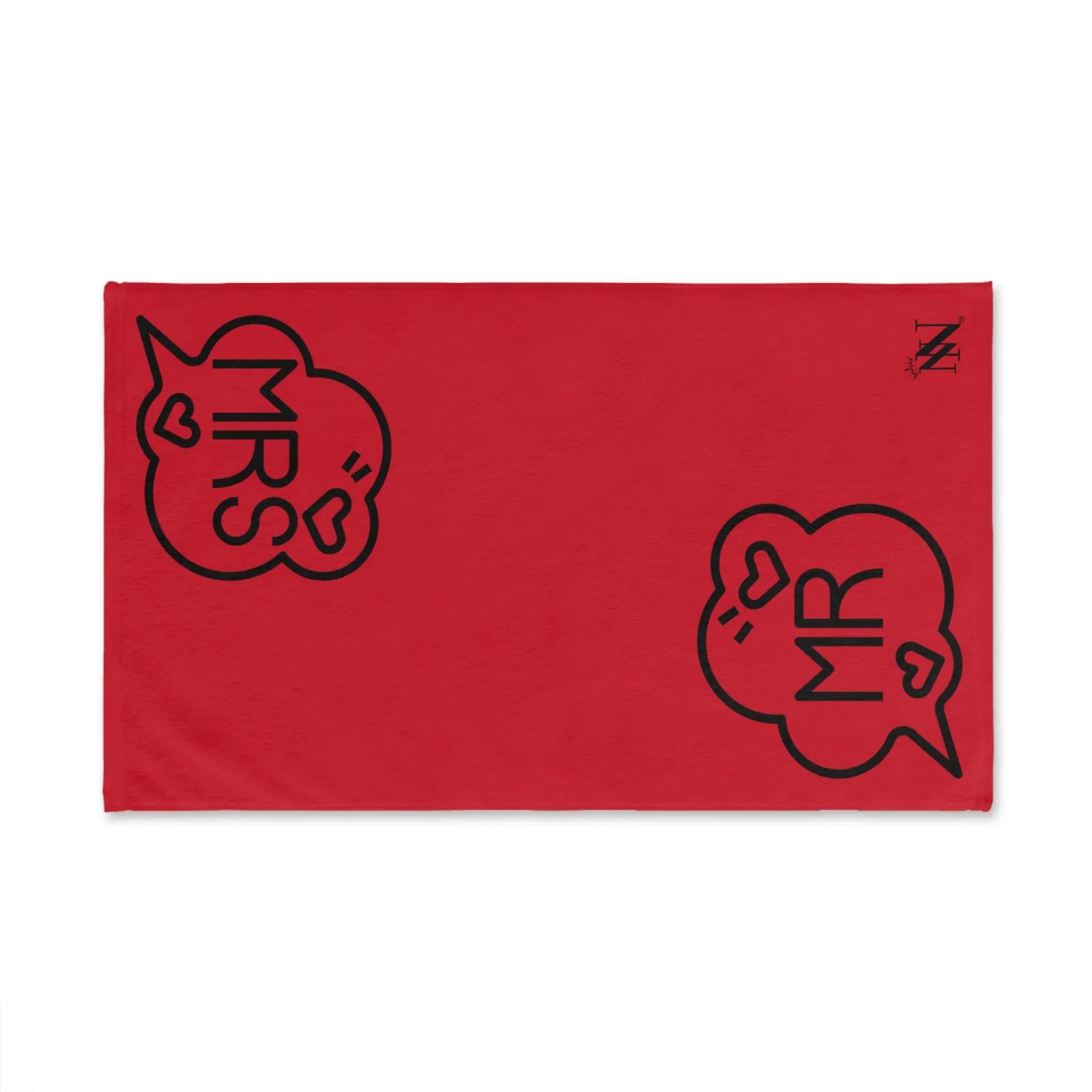 Mr. Mrs. Caption Shareable Red | Mix & Match Classic Fun-Flirty Lovers’ Towels