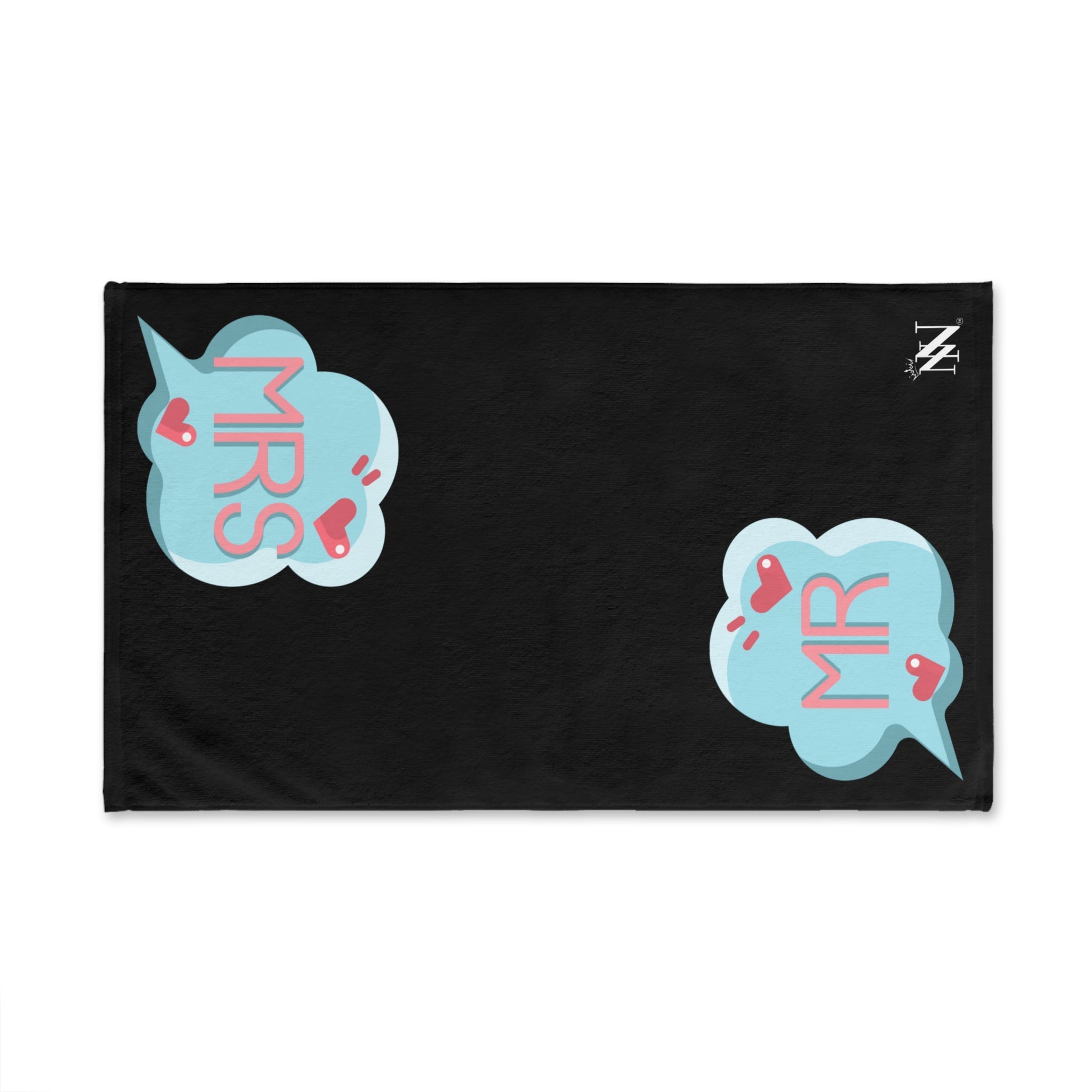 Mr Mrs Colored Caption Black | Mix & Match Original Fun-Flirty Lovers’ Towels