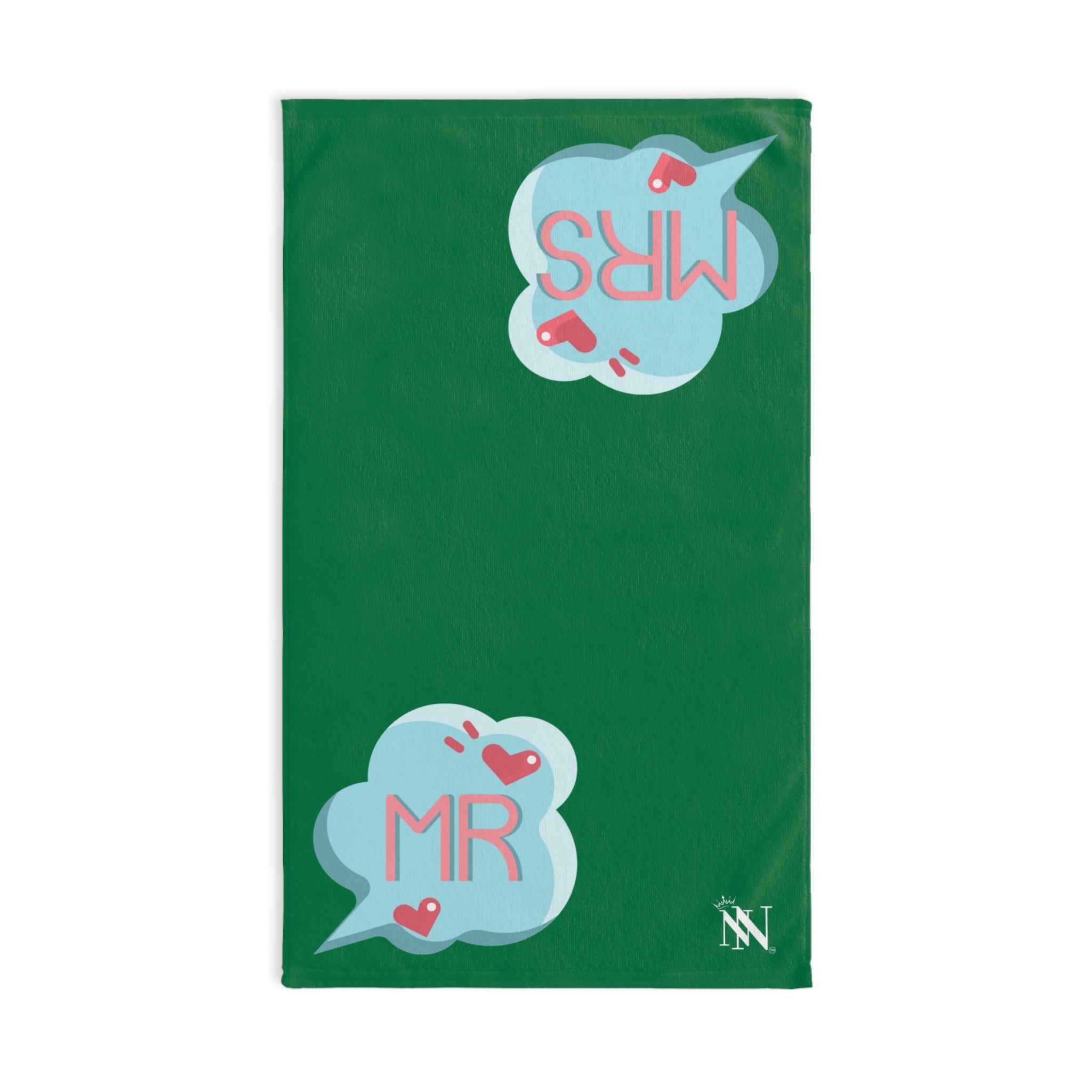 Mr Mrs Colored Caption Green | Mix & Match Original Fun-Flirty Lovers’ Towels