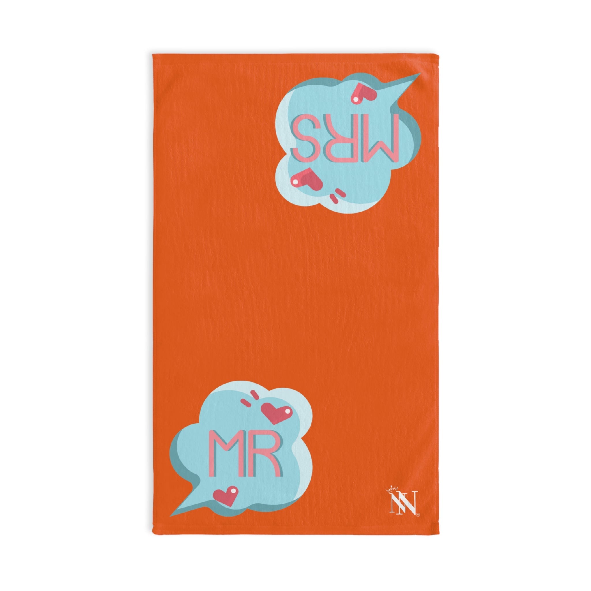 Mr Mrs Colored Caption Orange | Mix & Match Original Fun-Flirty Lovers’ Towels