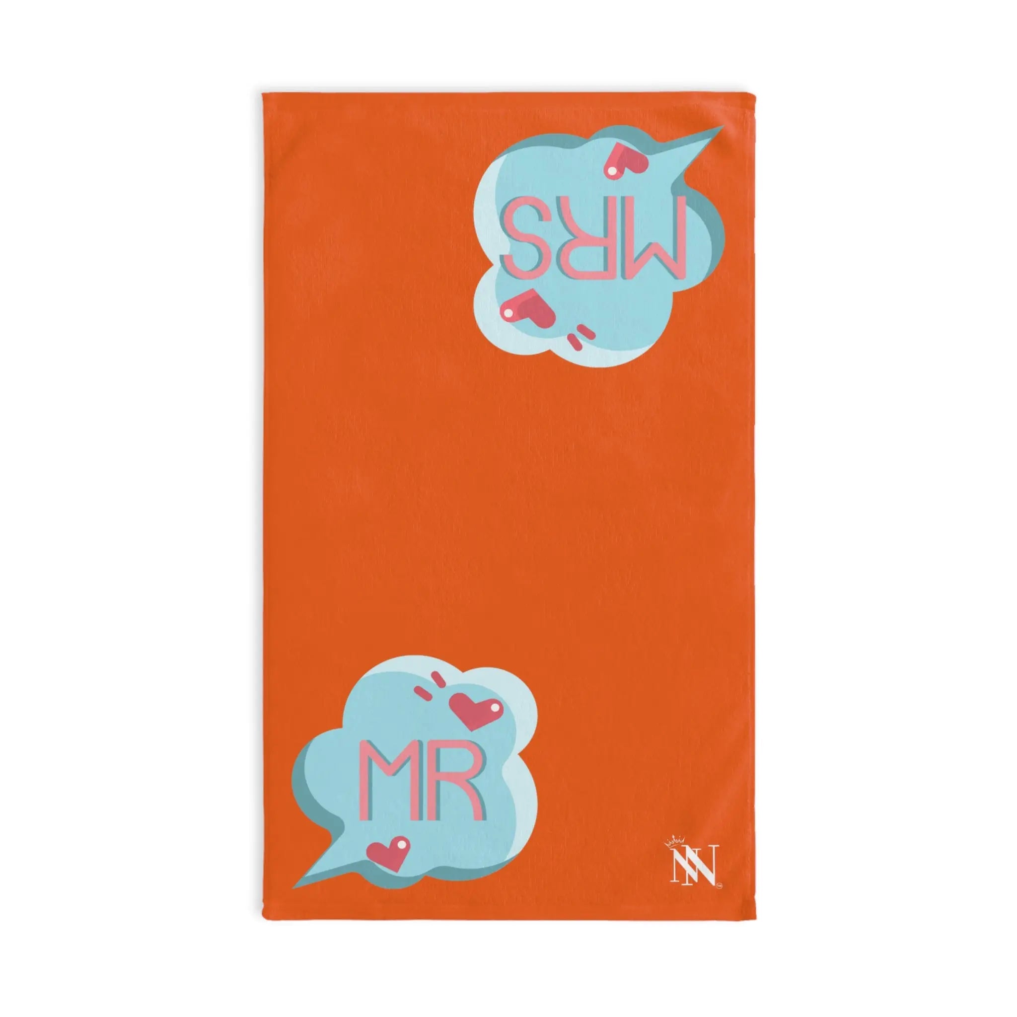 Mr Mrs Colored Caption Orange | Mix & Match Original Fun-Flirty Lovers’ Towels