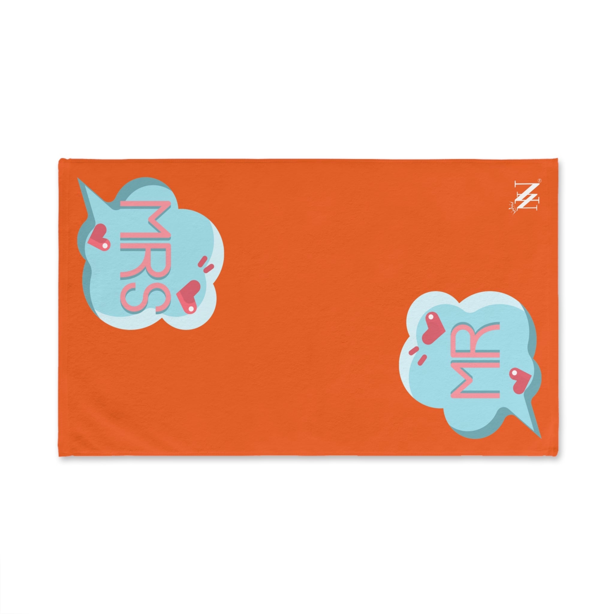 Mr Mrs Colored Caption Orange | Mix & Match Original Fun-Flirty Lovers’ Towels