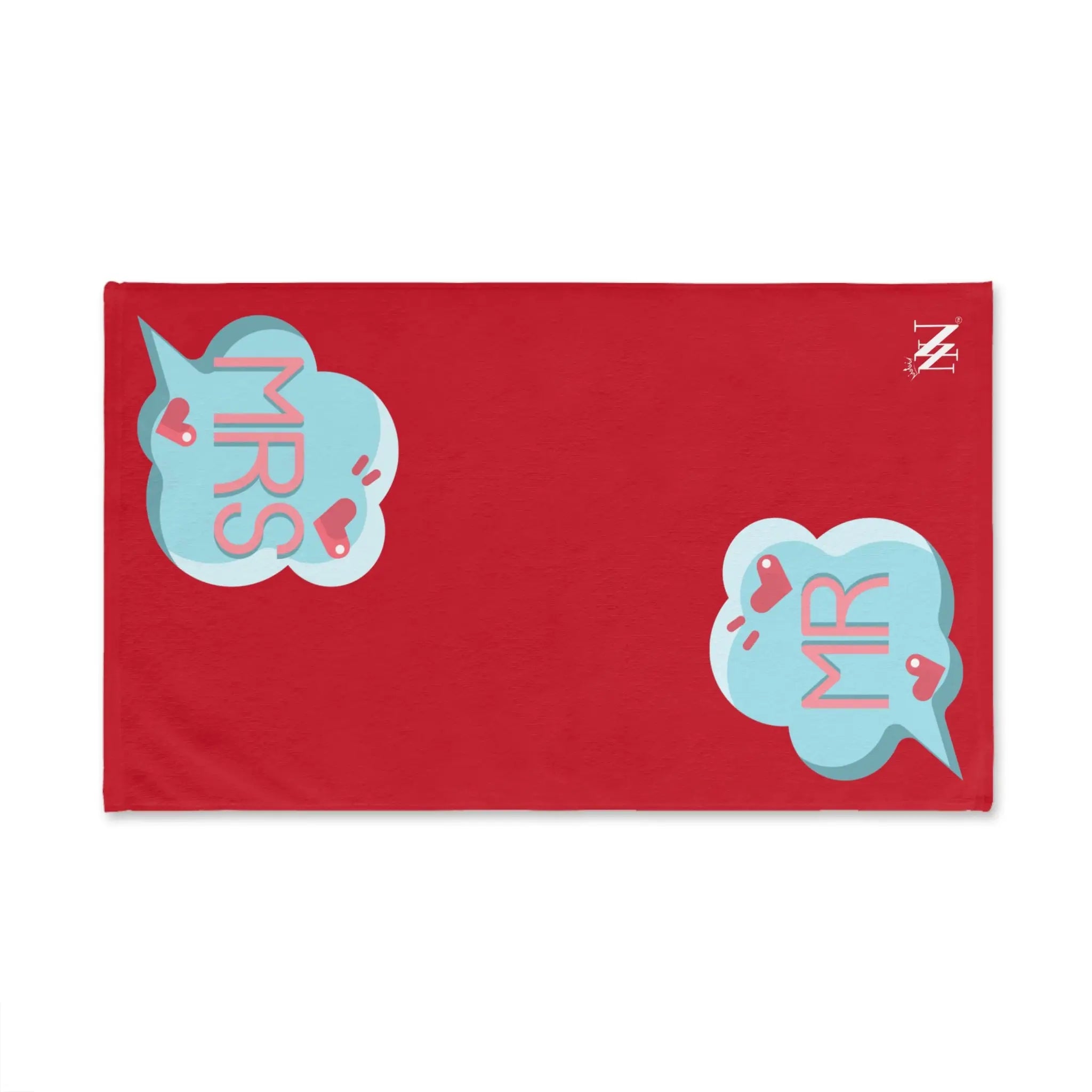 Mr Mrs Colored Caption Red | Mix & Match Original Fun-Flirty Lovers’ Towels