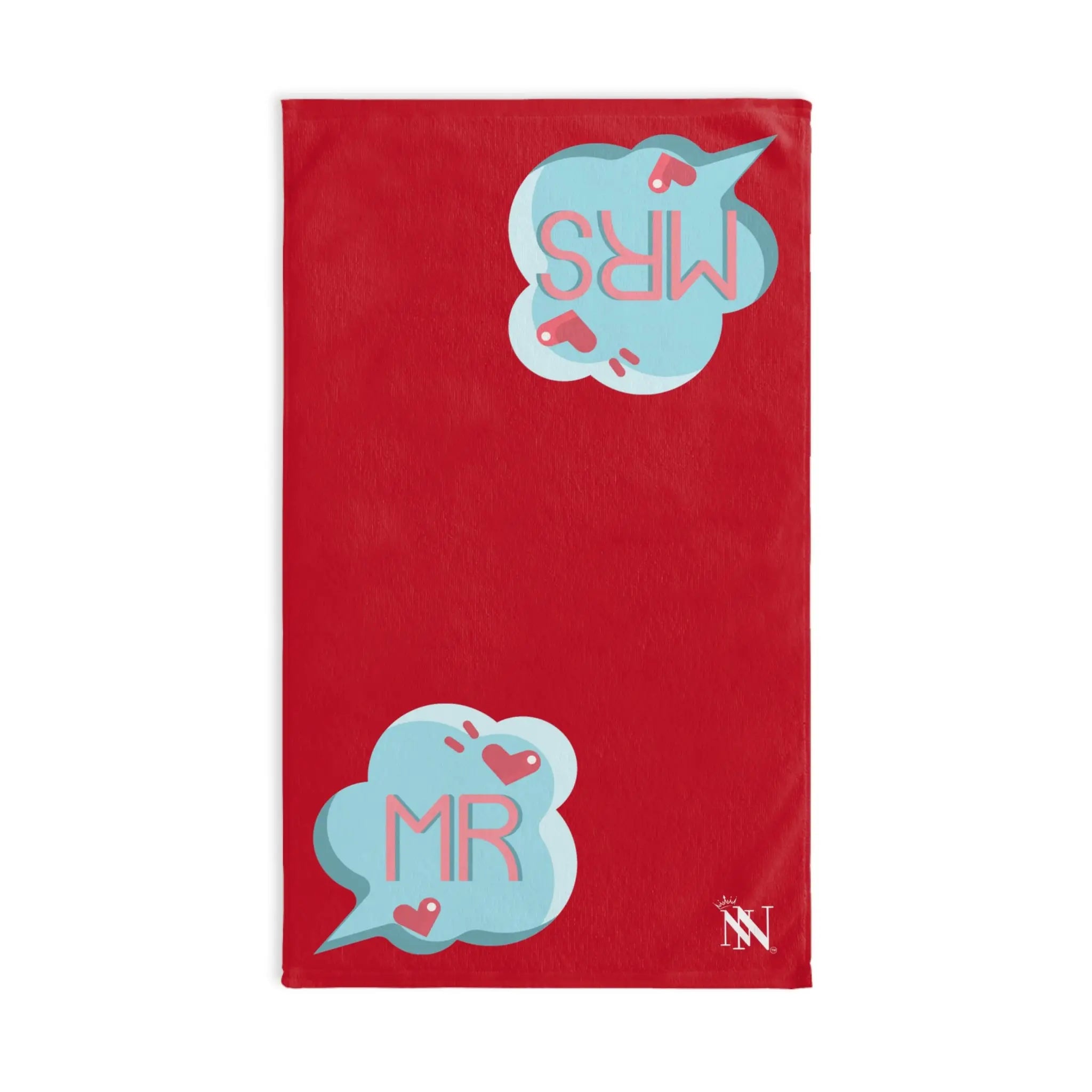 Mr Mrs Colored Caption Red | Mix & Match Original Fun-Flirty Lovers’ Towels