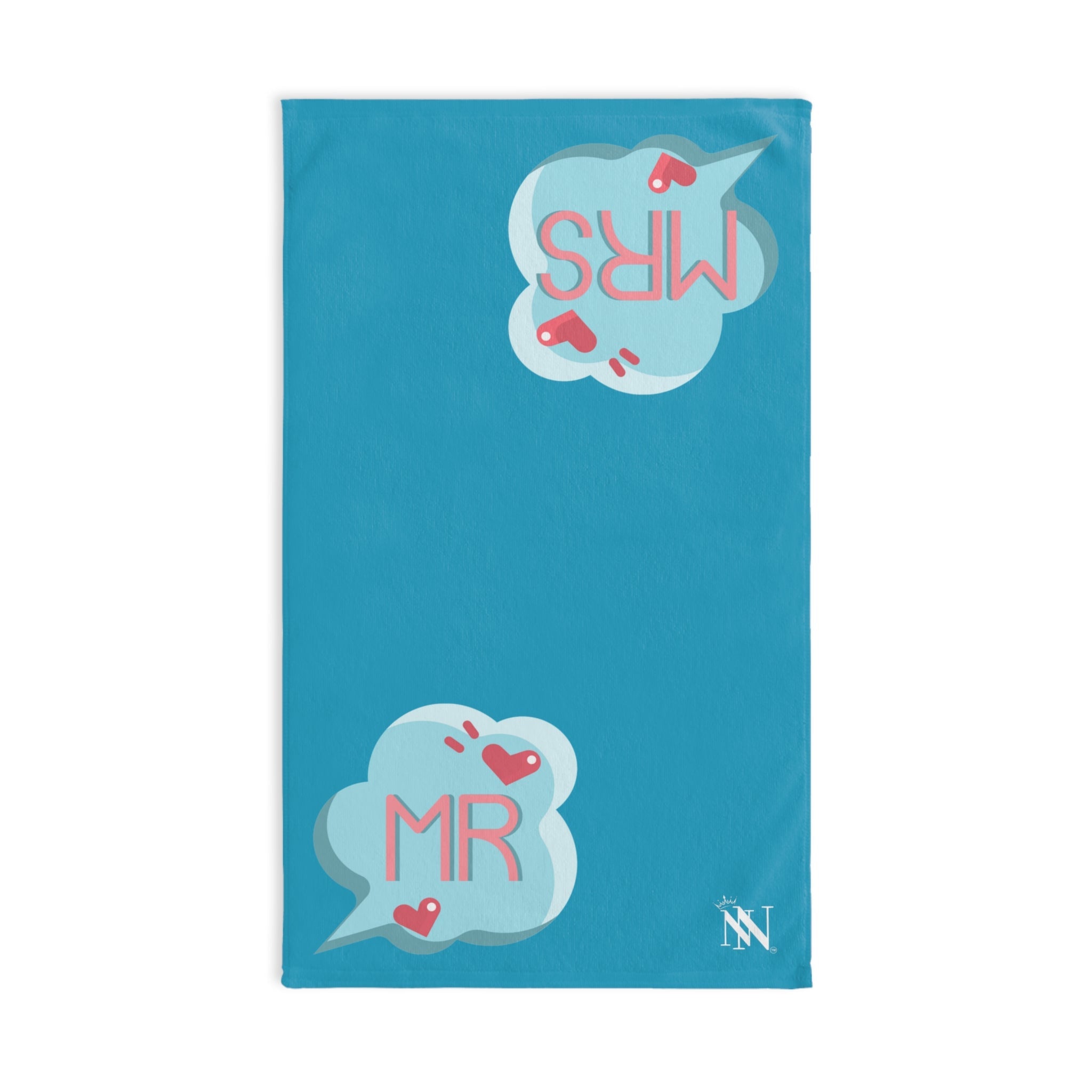 Mr Mrs Colored Caption Turquoise | Mix & Match Original Fun-Flirty Lovers’ Towels