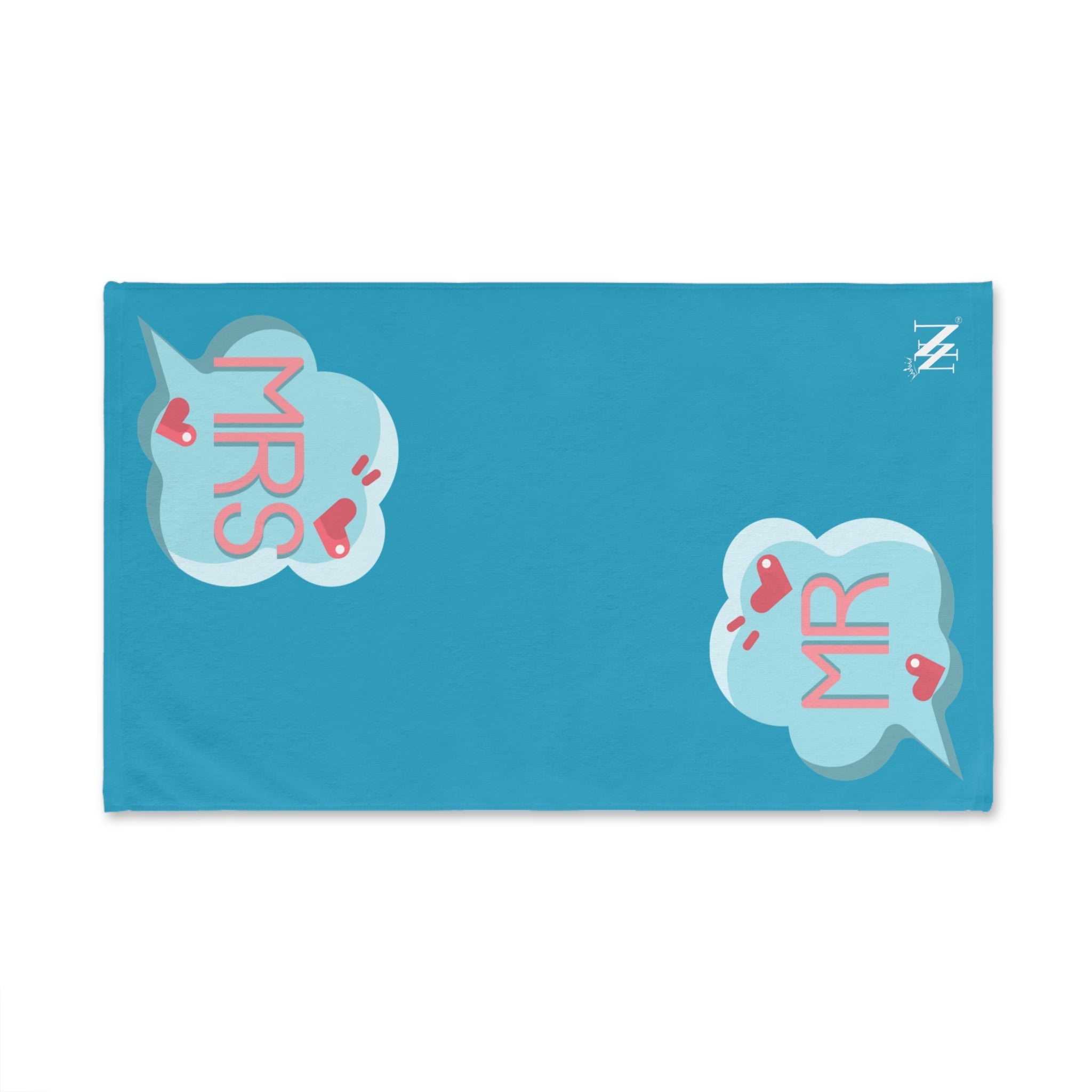 Mr Mrs Colored Caption Turquoise | Mix & Match Original Fun-Flirty Lovers’ Towels