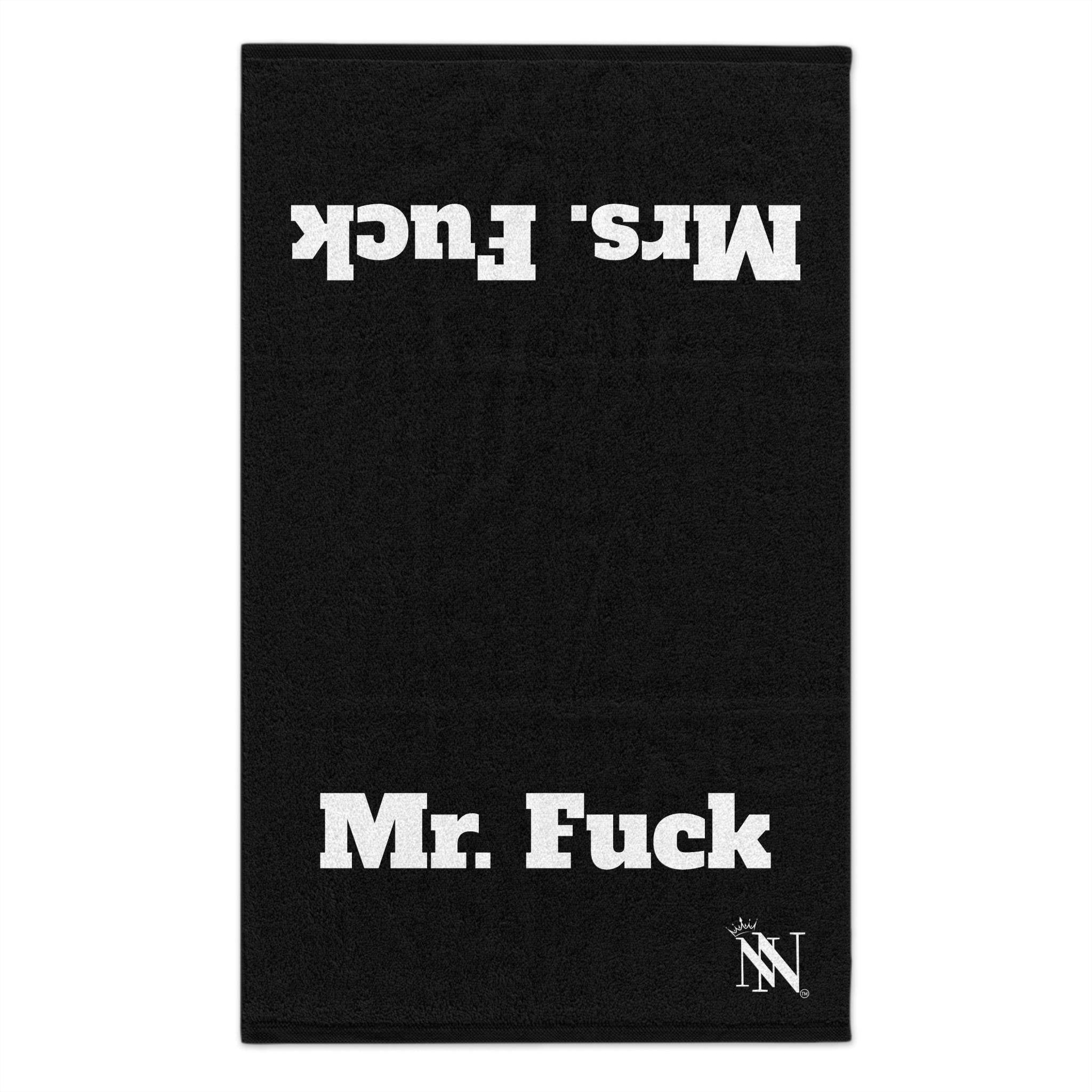 Mr. Mrs. Fuck Black Shareable Mix & Match Soft Sex Towels | Flirty Lovers’ Gifts