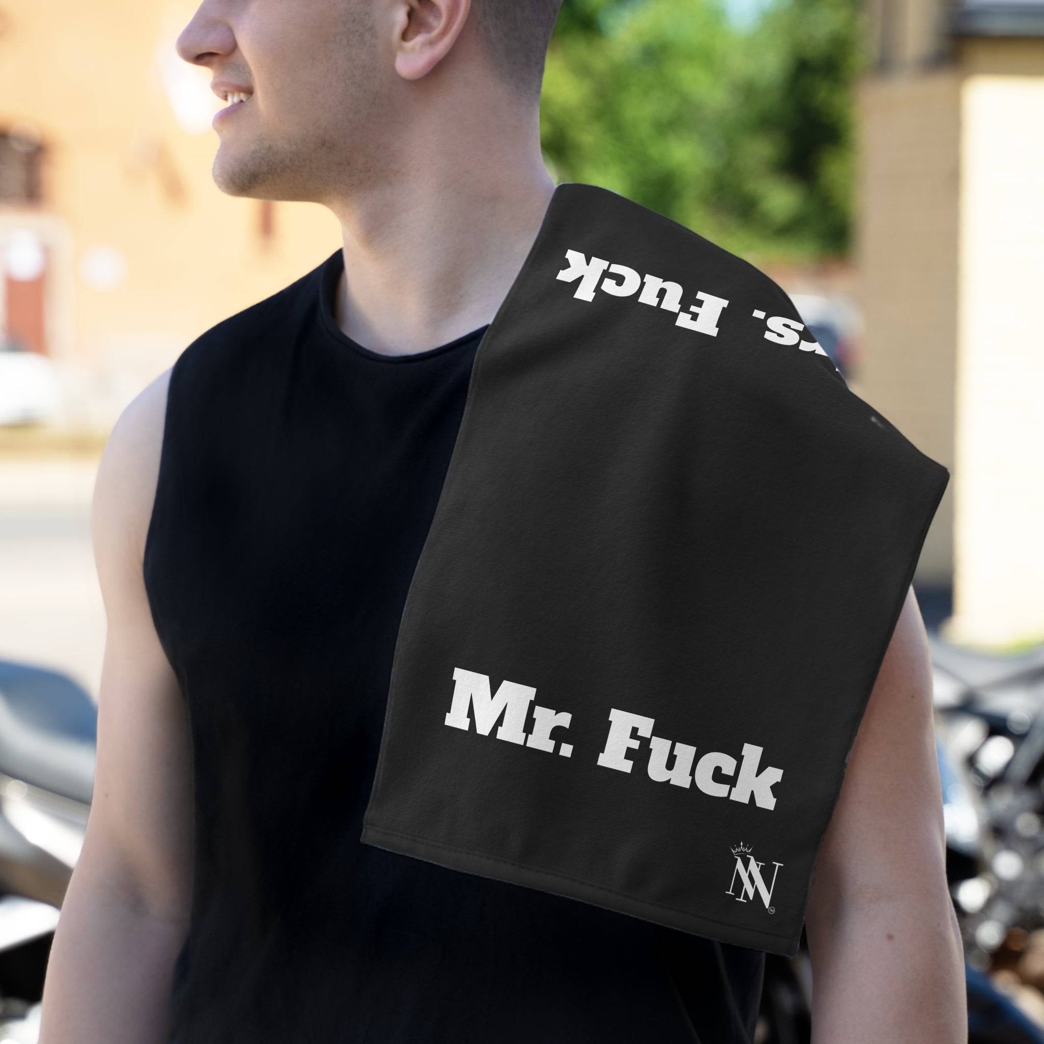 Mr. Mrs. Fuck Black Shareable Mix & Match Soft Sex Towels | Flirty Lovers’ Gifts