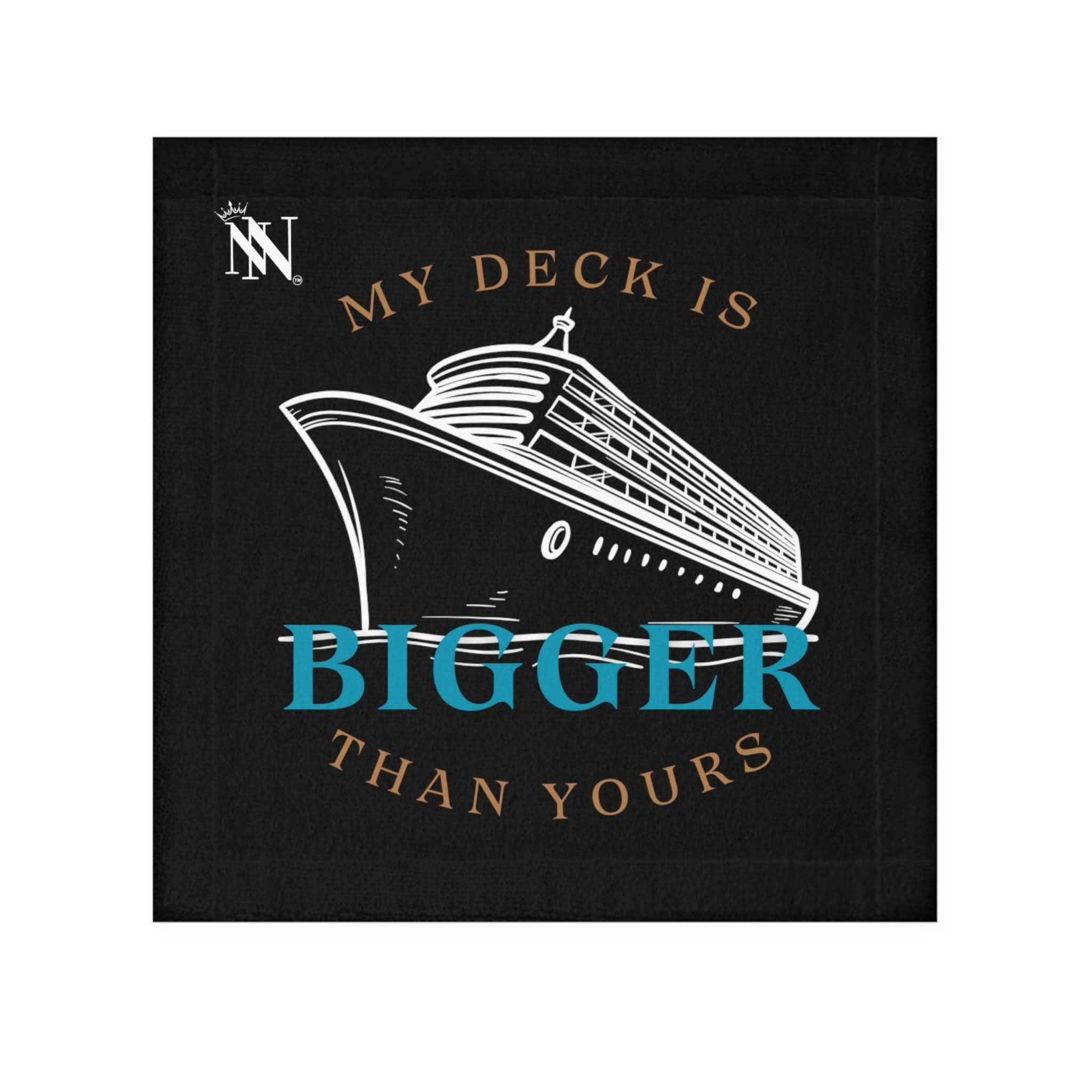 My Deck Is Bigger than Yours Black | Mix & Match Lils’ Fun-Flirty Lovers’ Towels