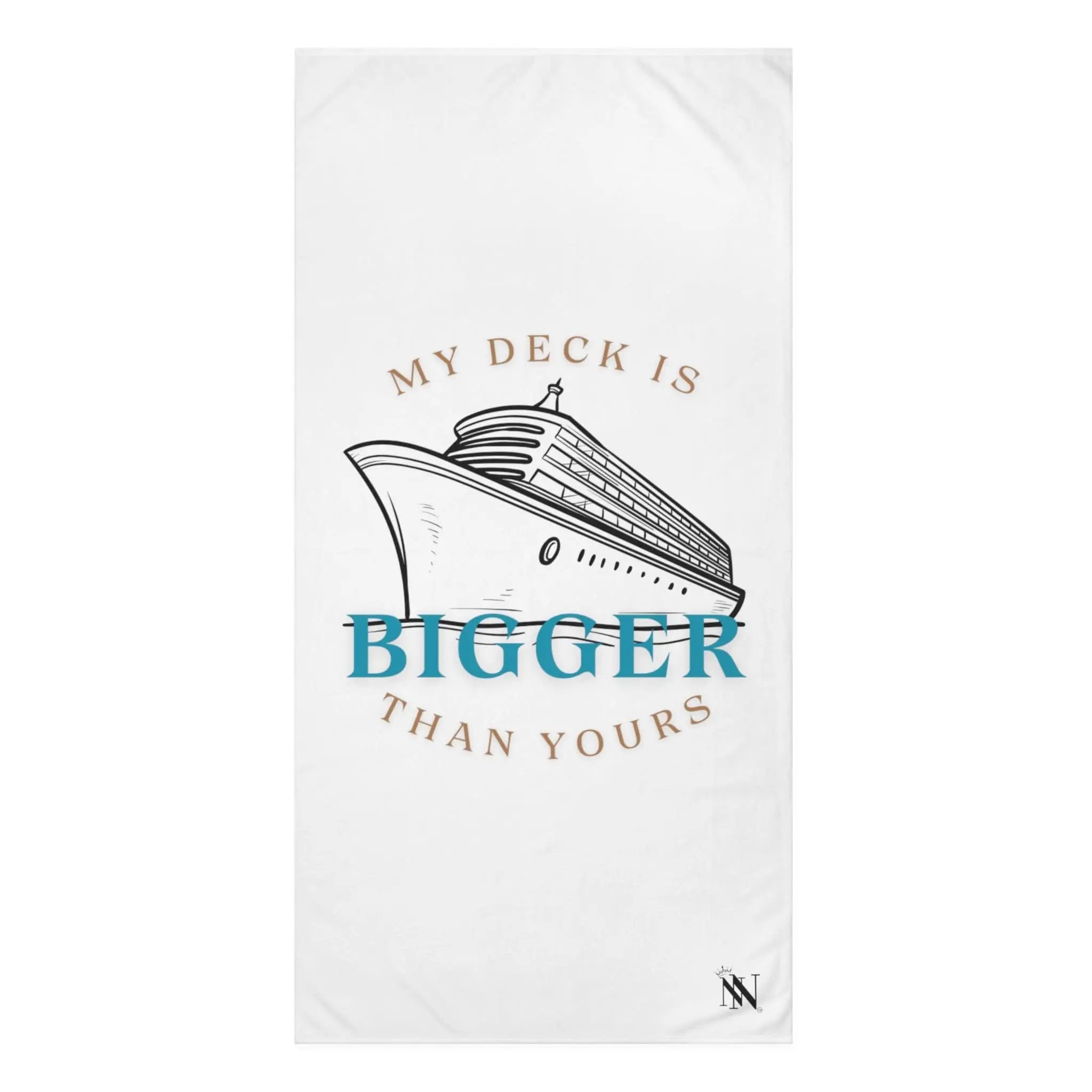 My Deck is Bigger White | Mix & Match XL Fun-Flirty Lovers’ Towels