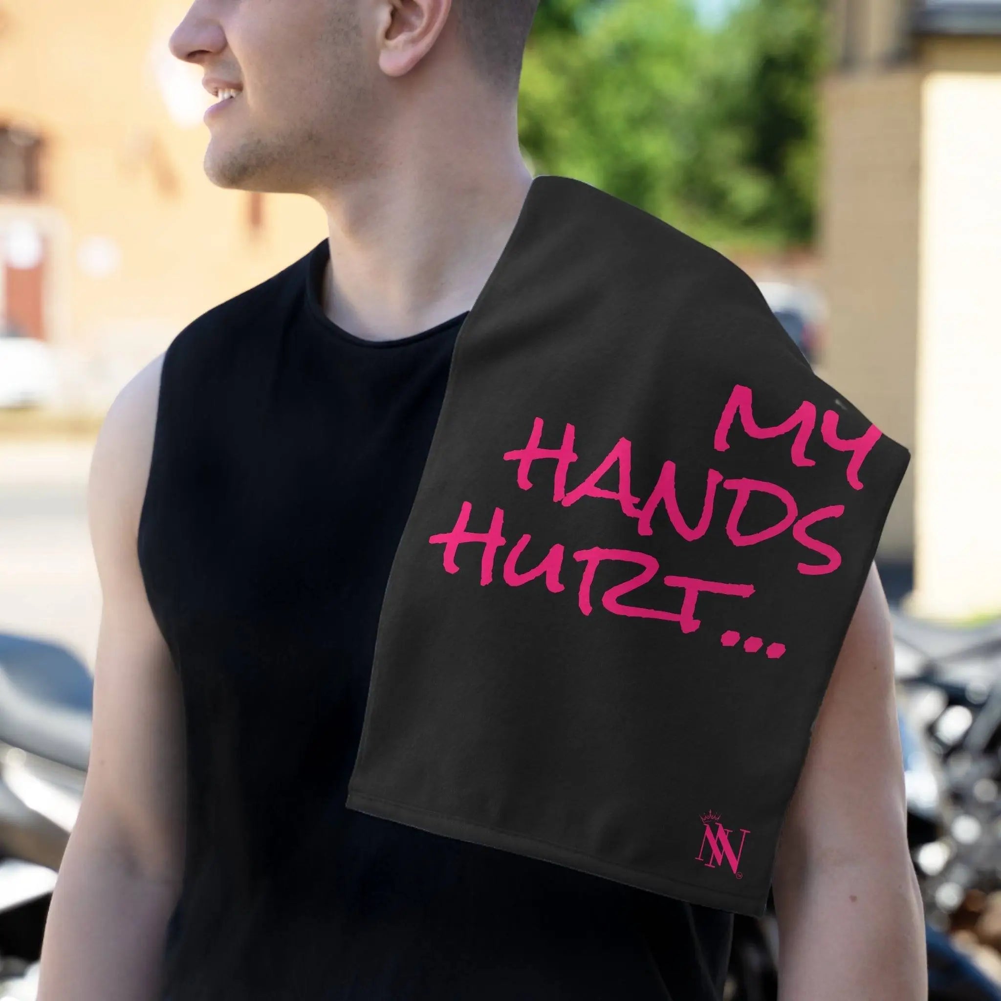 My Hands Hurt... Black Mix & Match Soft Sex Towels | Flirty Lovers’ Gifts