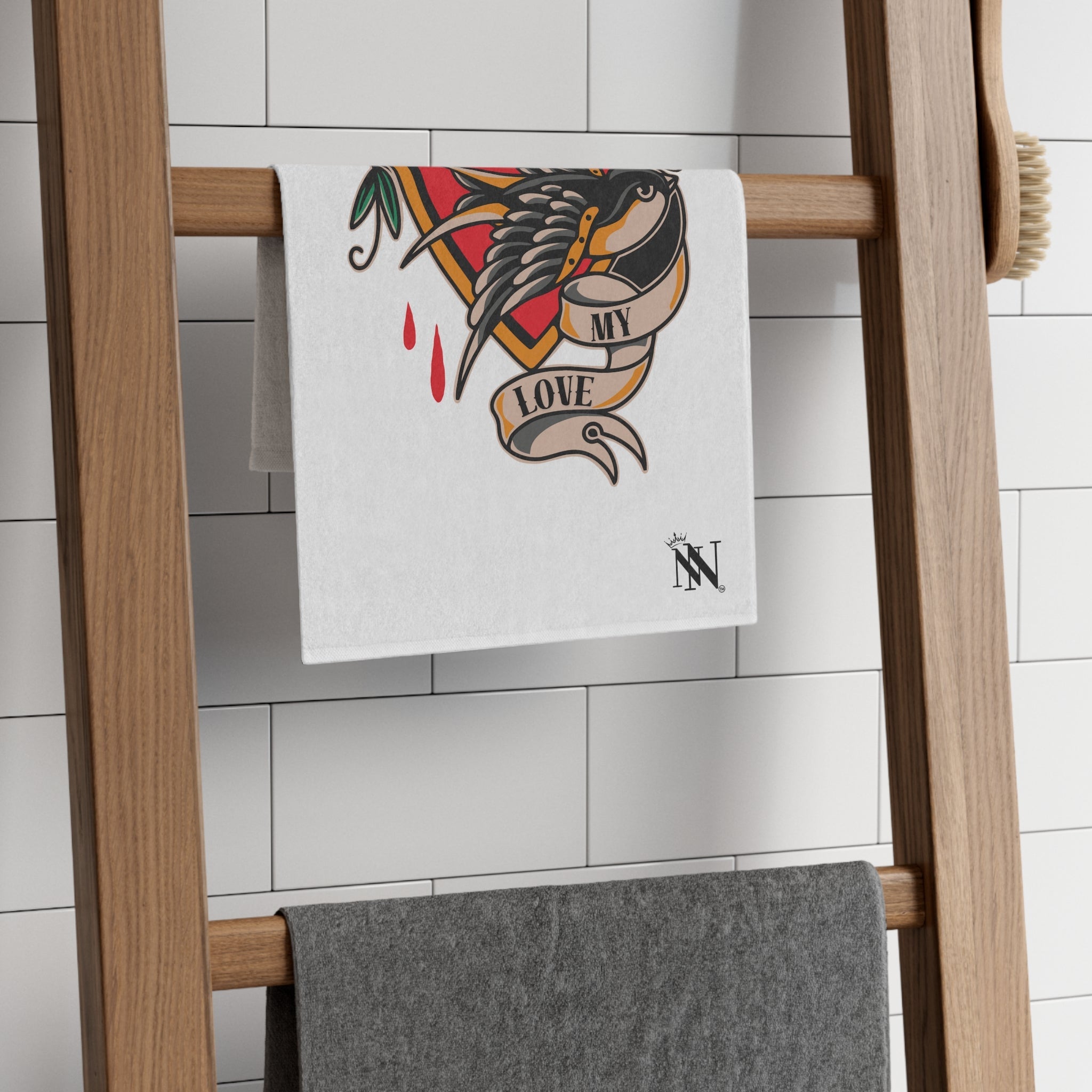 My Love Traditional Tattoo | Mix & Match Soft Fun-Flirty Lovers’ Towels