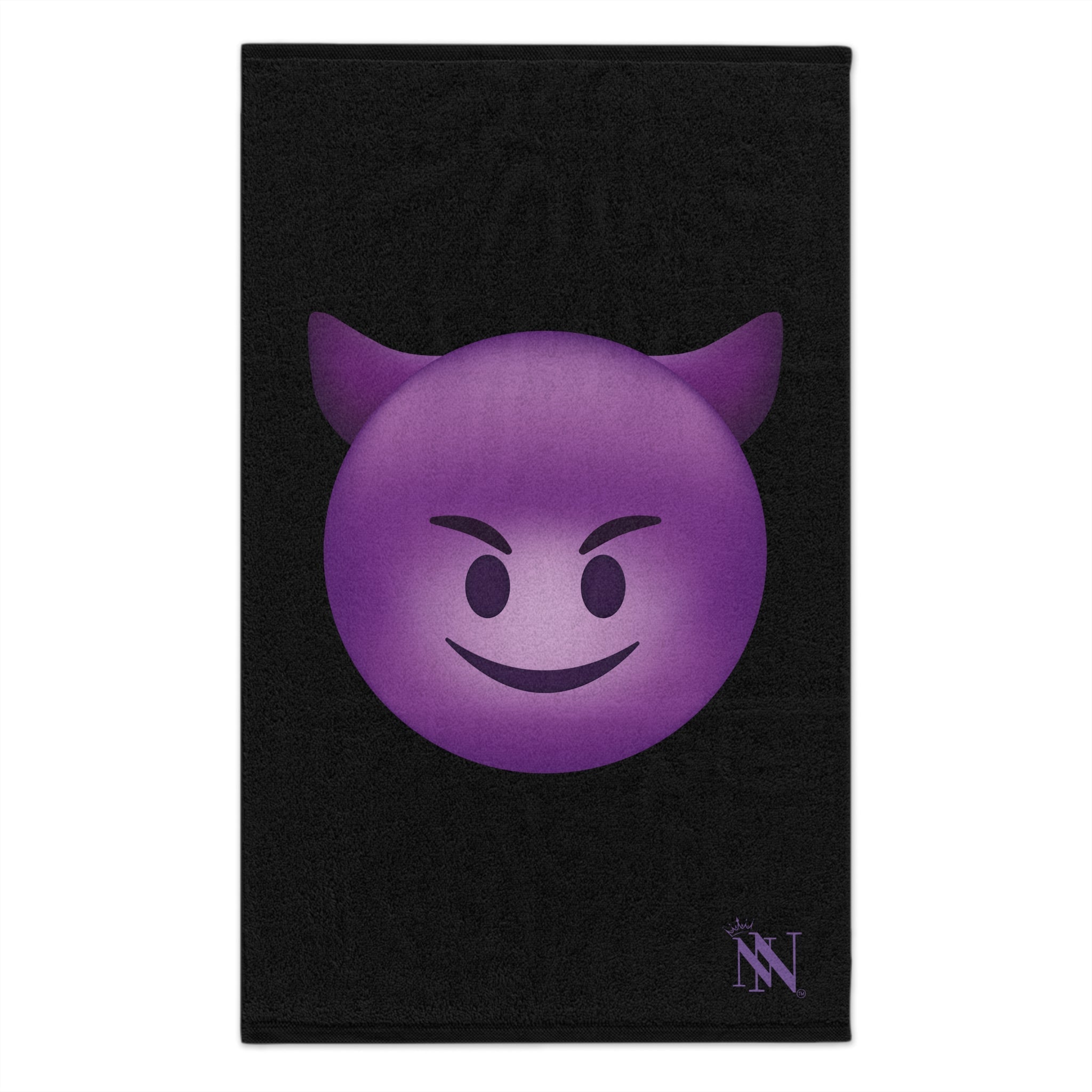 Naughty Devil Emoji Black | Mix & Match Soft Fun-Flirty Lovers’ Towels