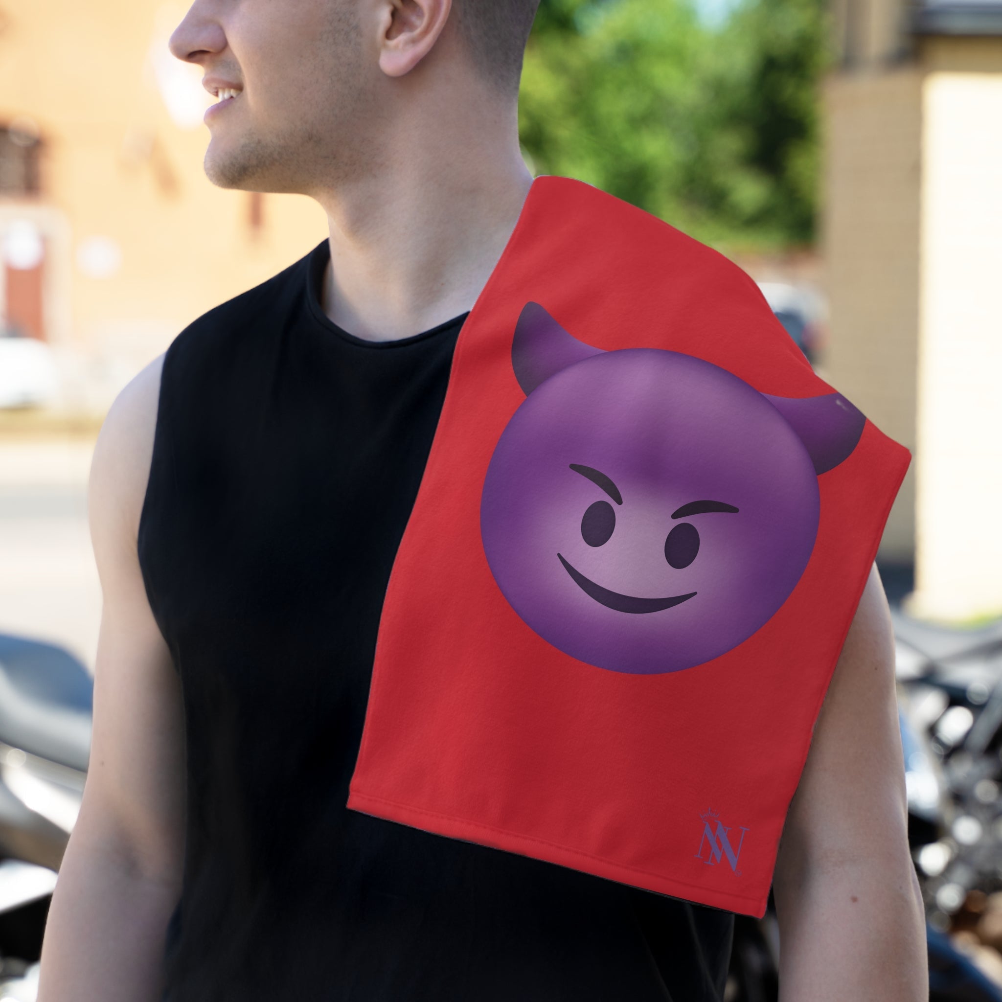 Naughty Devil Emoji Red | Mix & Match Soft Fun-Flirty Lovers’ Towels