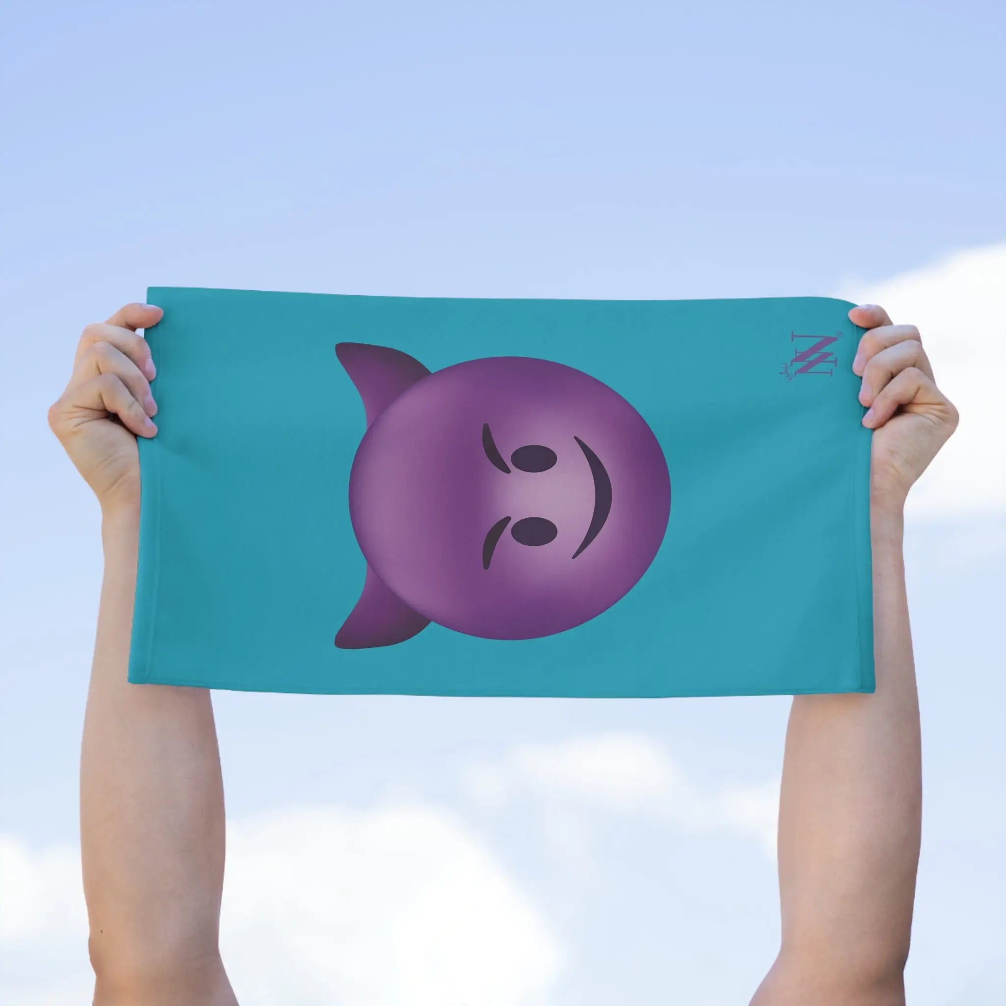 Naughty Devil Emoji Teal | Mix & Match Soft Fun-Flirty Lovers’ Towels