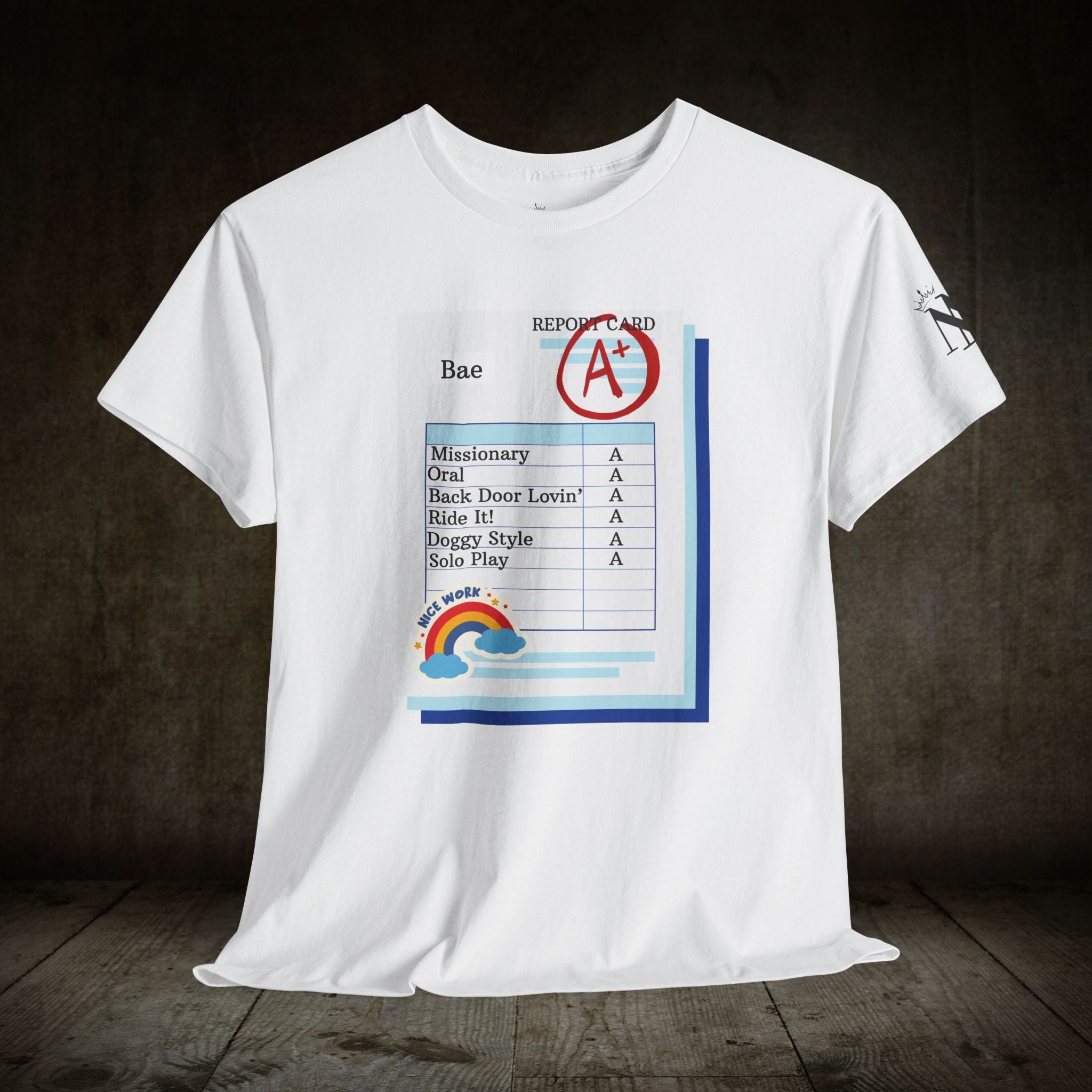 Naughty Report Card | Mix & Match 100% Cotton Unisex Fun-Flirty Lovers’ Tees