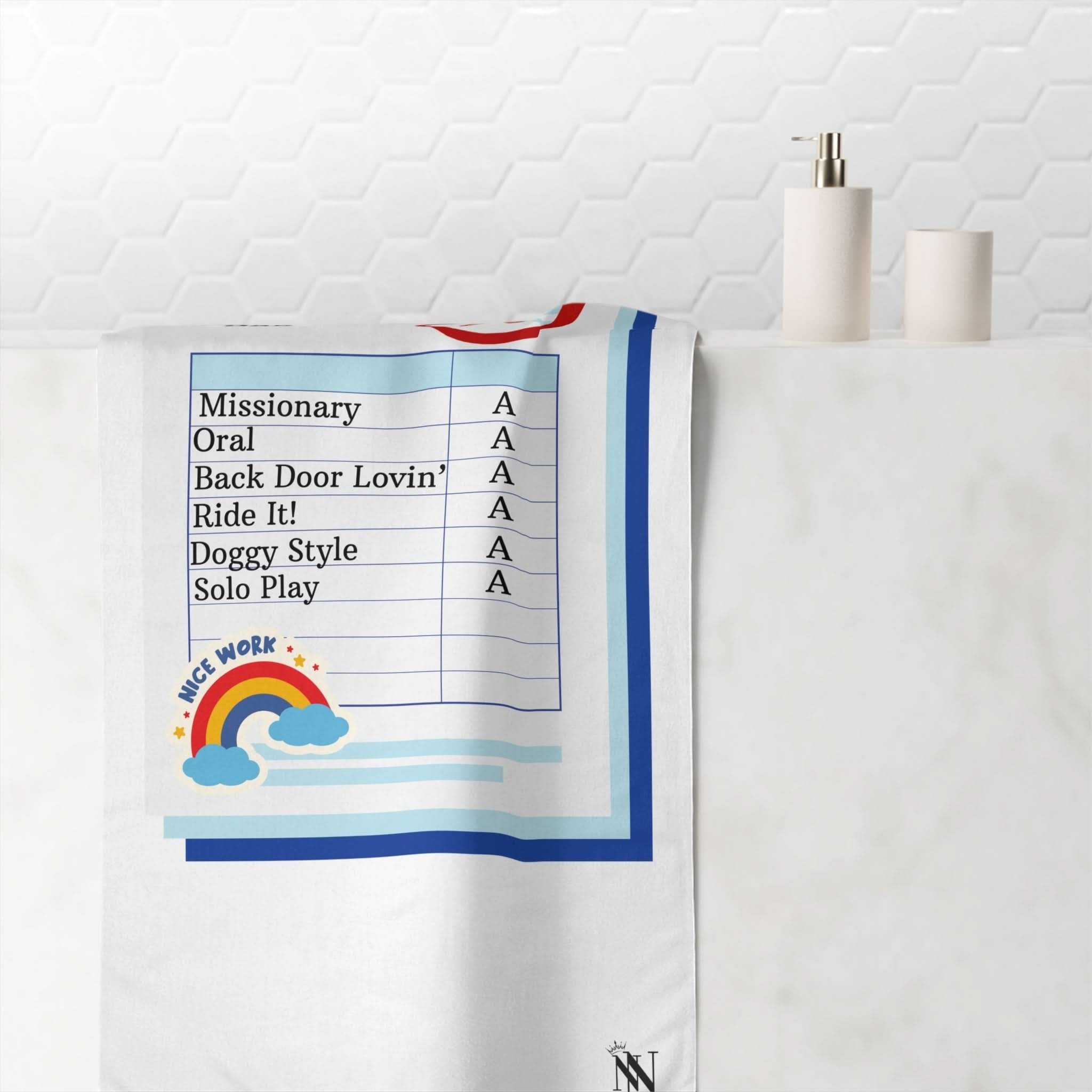 Naughty Report Card | Mix & Match Naughty XL Fun-Flirty Loversâ Towels