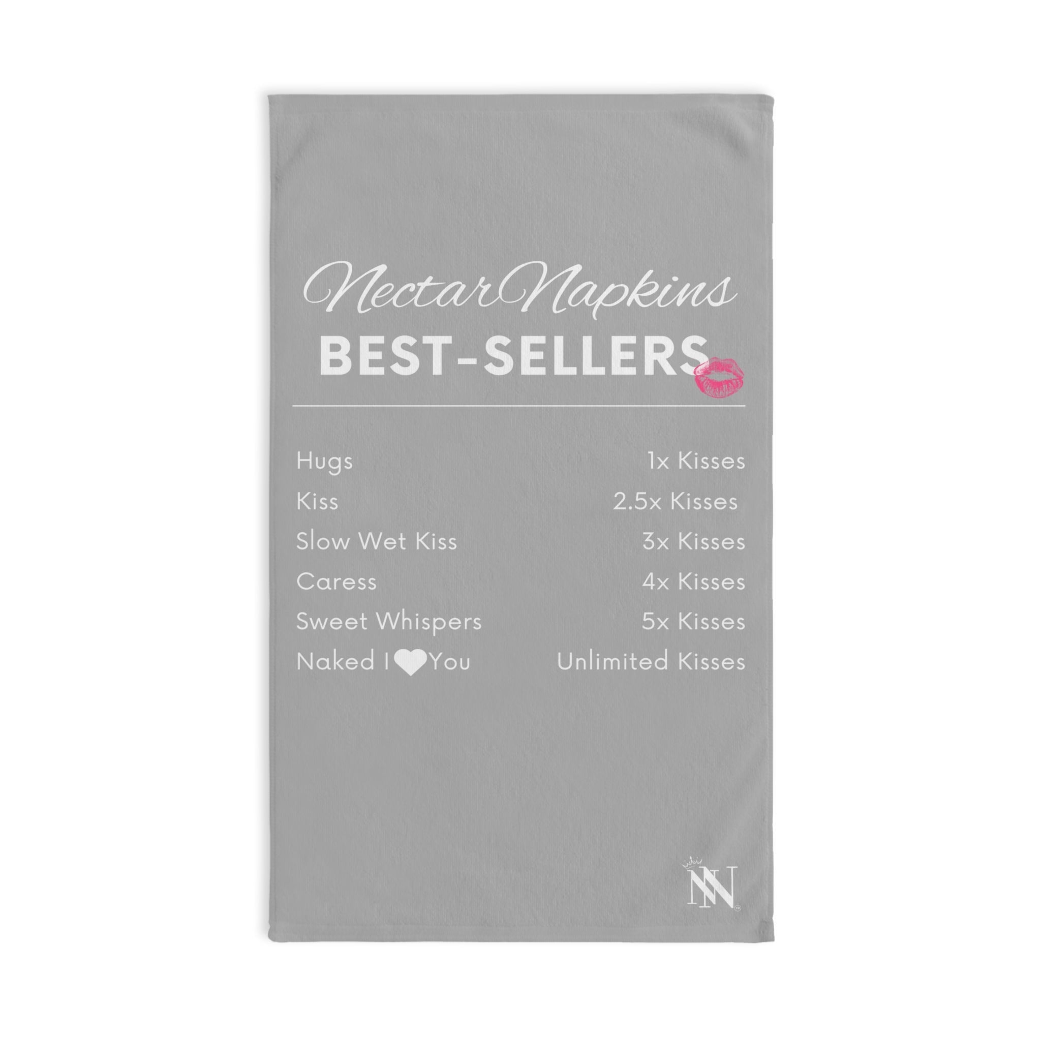 Nectar Napkins Best Sellers Light Grey | Mix & Match Original Fun-Flirty Lovers’ Towels