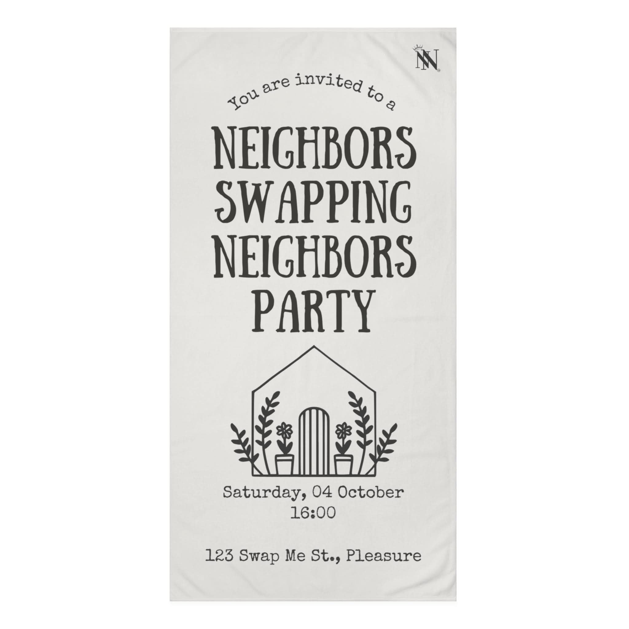 Neighbors Swapping Neighbors Party | Mix & Match Naughty XL Fun-Flirty Lovers’ Towels
