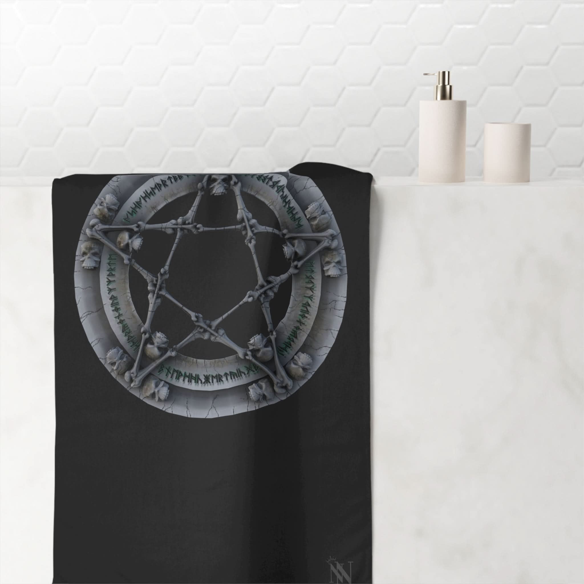 Nordic Skull Pentagram | Mix & Match Naughty XL Fun-Flirty Lovers’ Towels