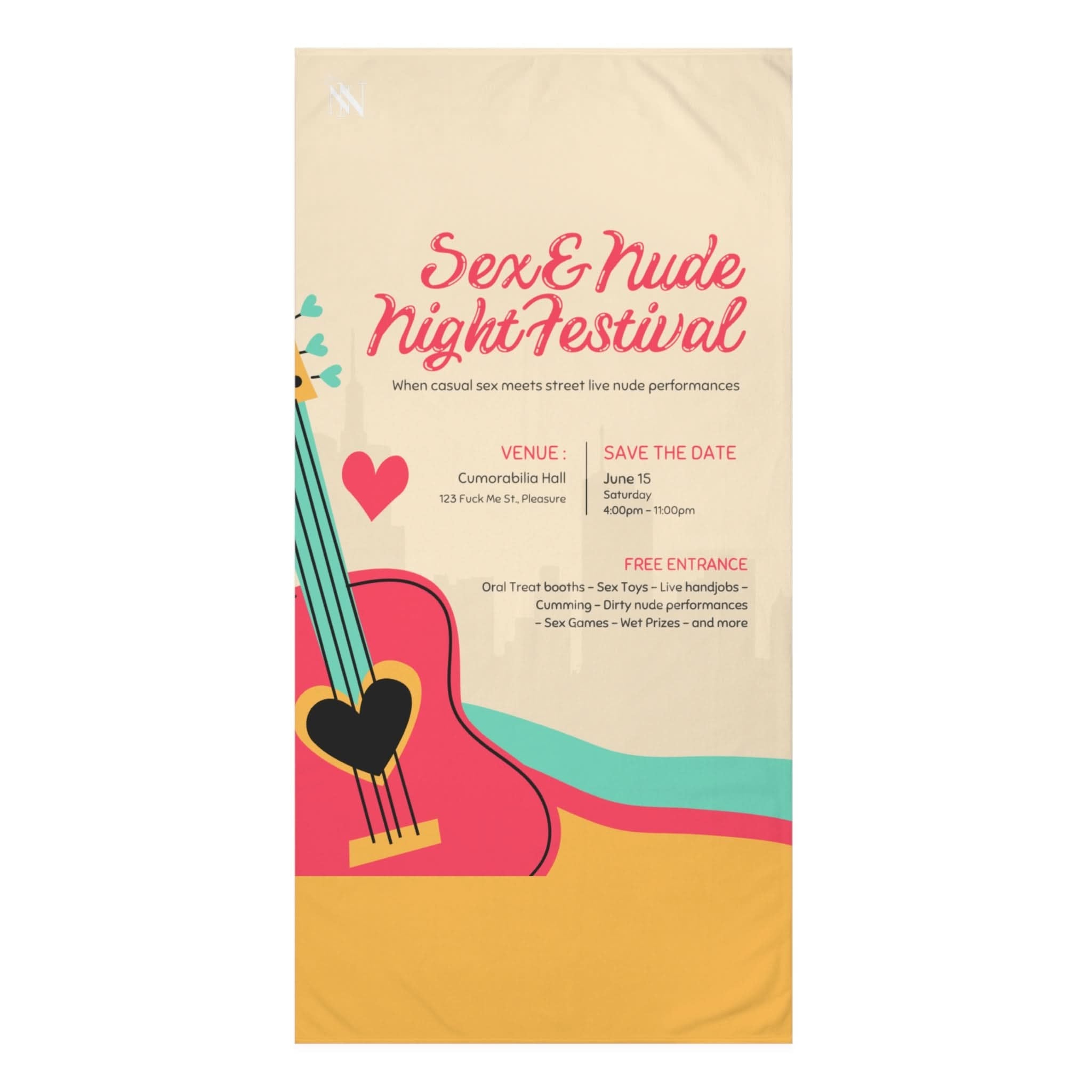 Nude Festival | Mix & Match Naughty XL Fun-Flirty Lovers’ Towels