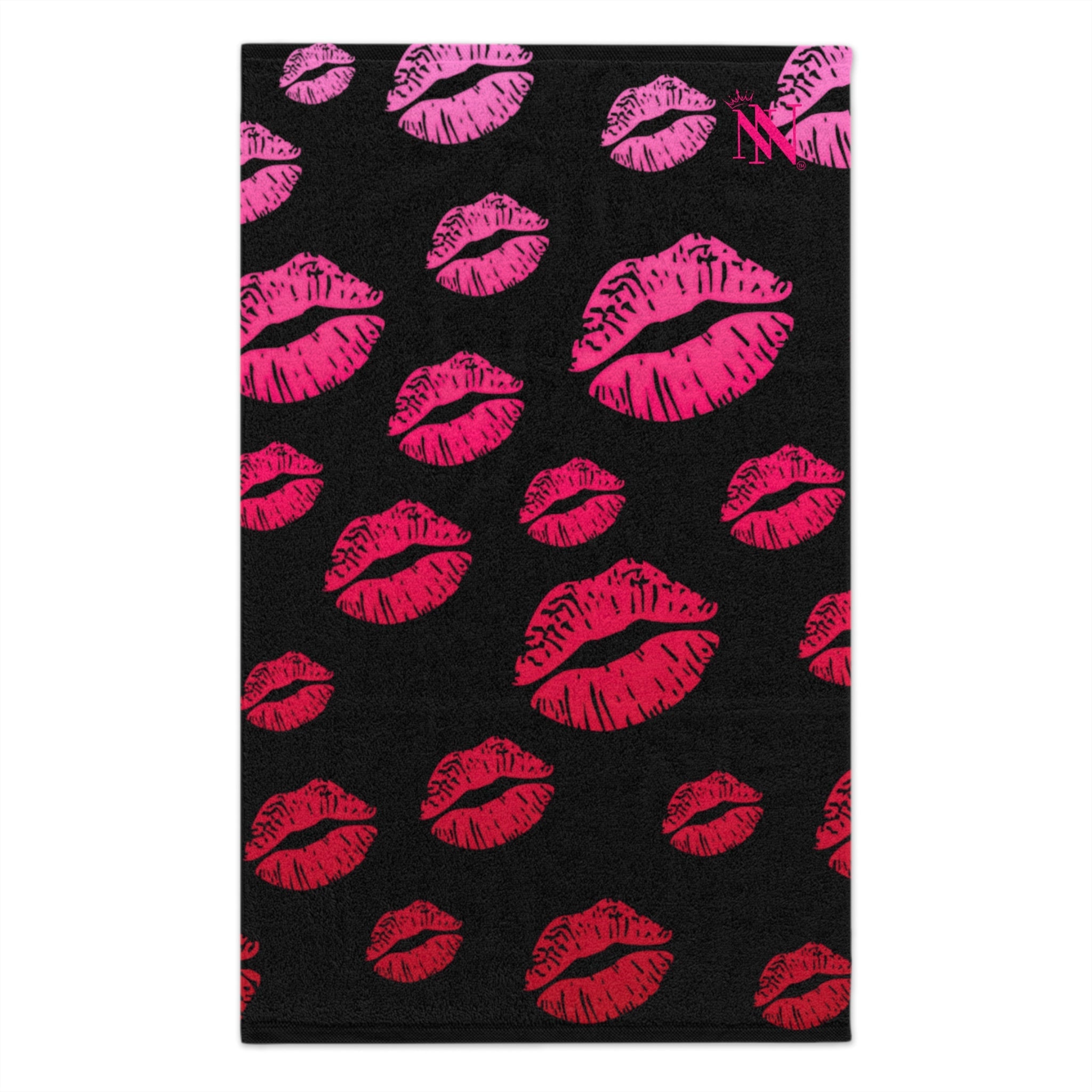 Ombre Kiss Pattern Black | Mix & Match Soft Fun-Flirty Lovers’ Towels