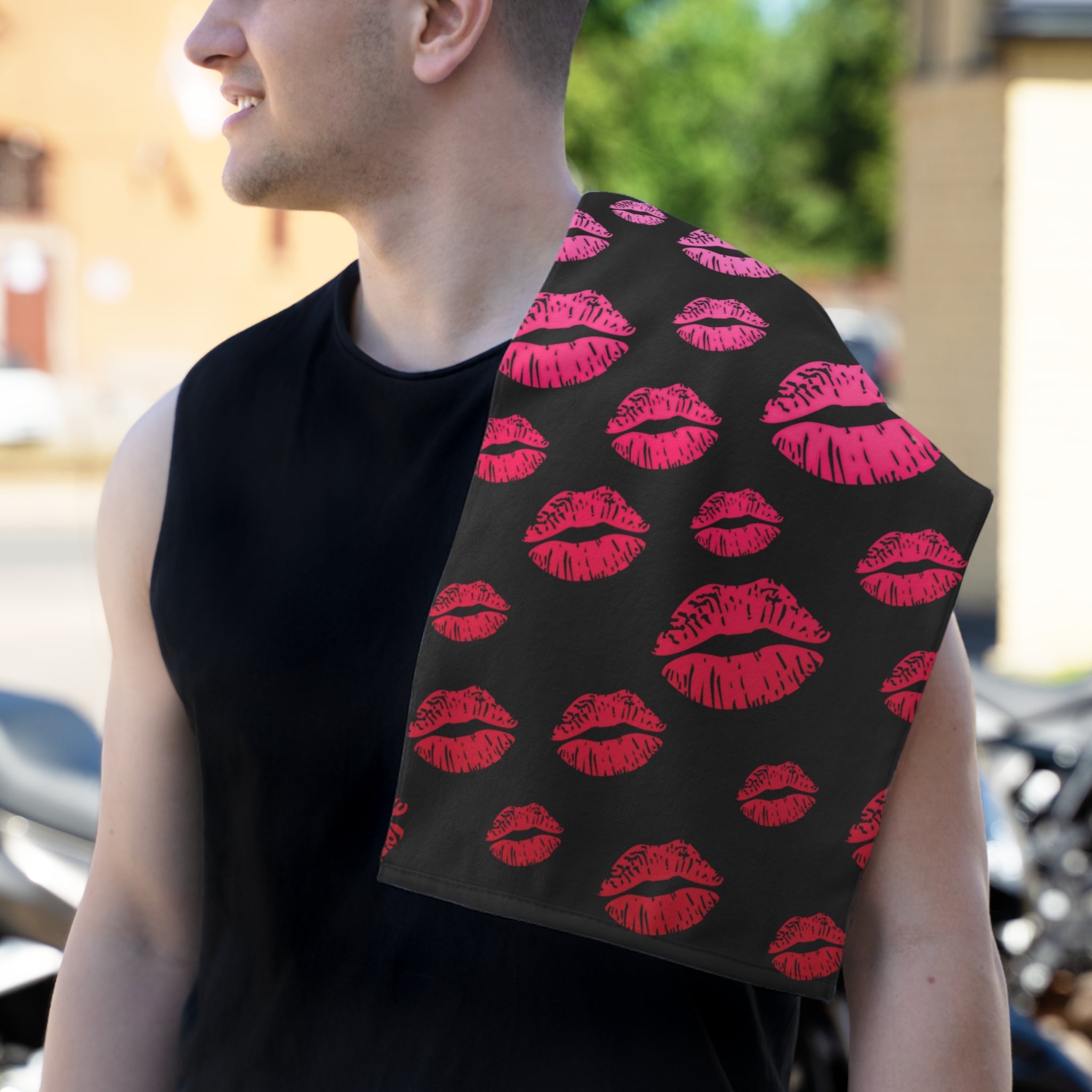 Ombre Kiss Pattern Black | Mix & Match Soft Fun-Flirty Lovers’ Towels