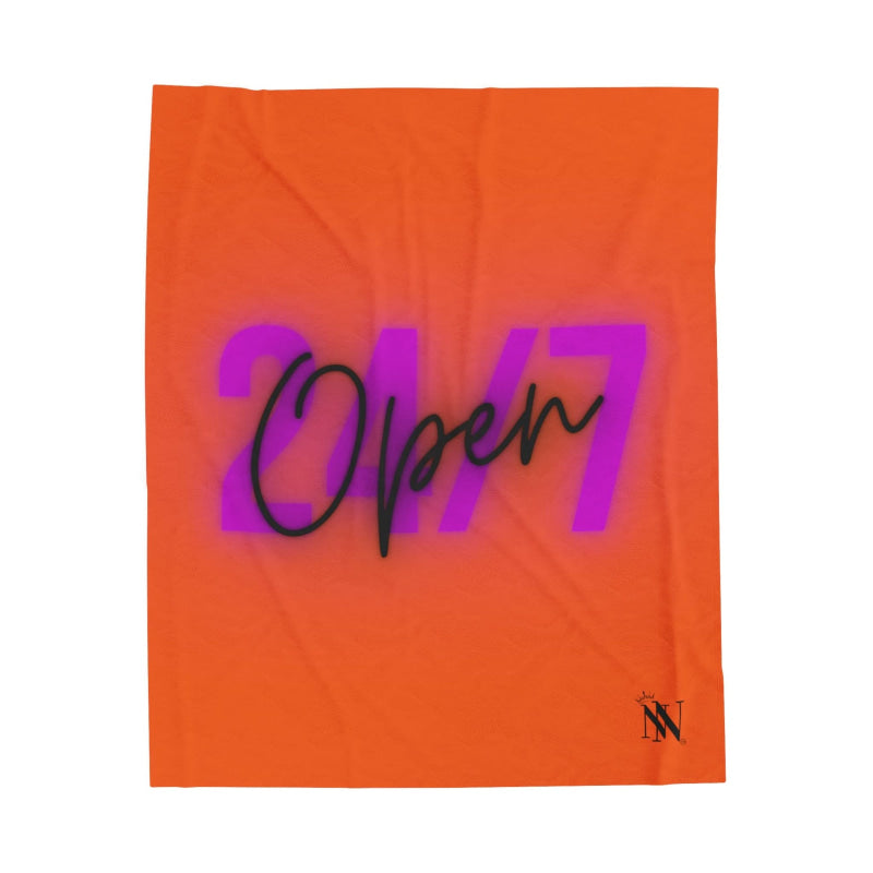 Open 24 Hours Orange | Mix & Match Soft Fun-Flirty Lovers’ Blankets