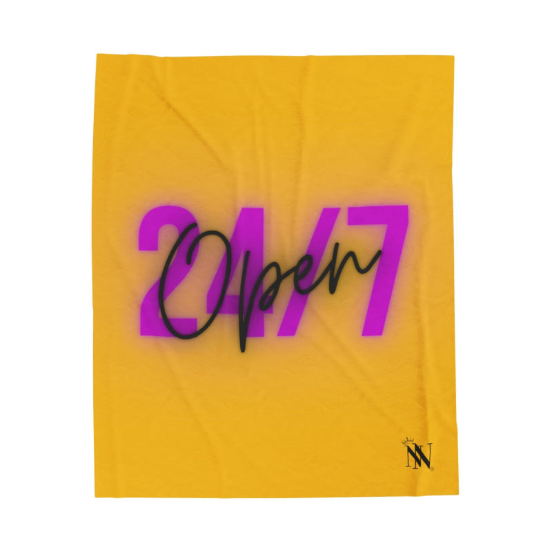 Open 24 Hours Yellow | Mix & Match Soft Fun-Flirty Lovers’ Blankets
