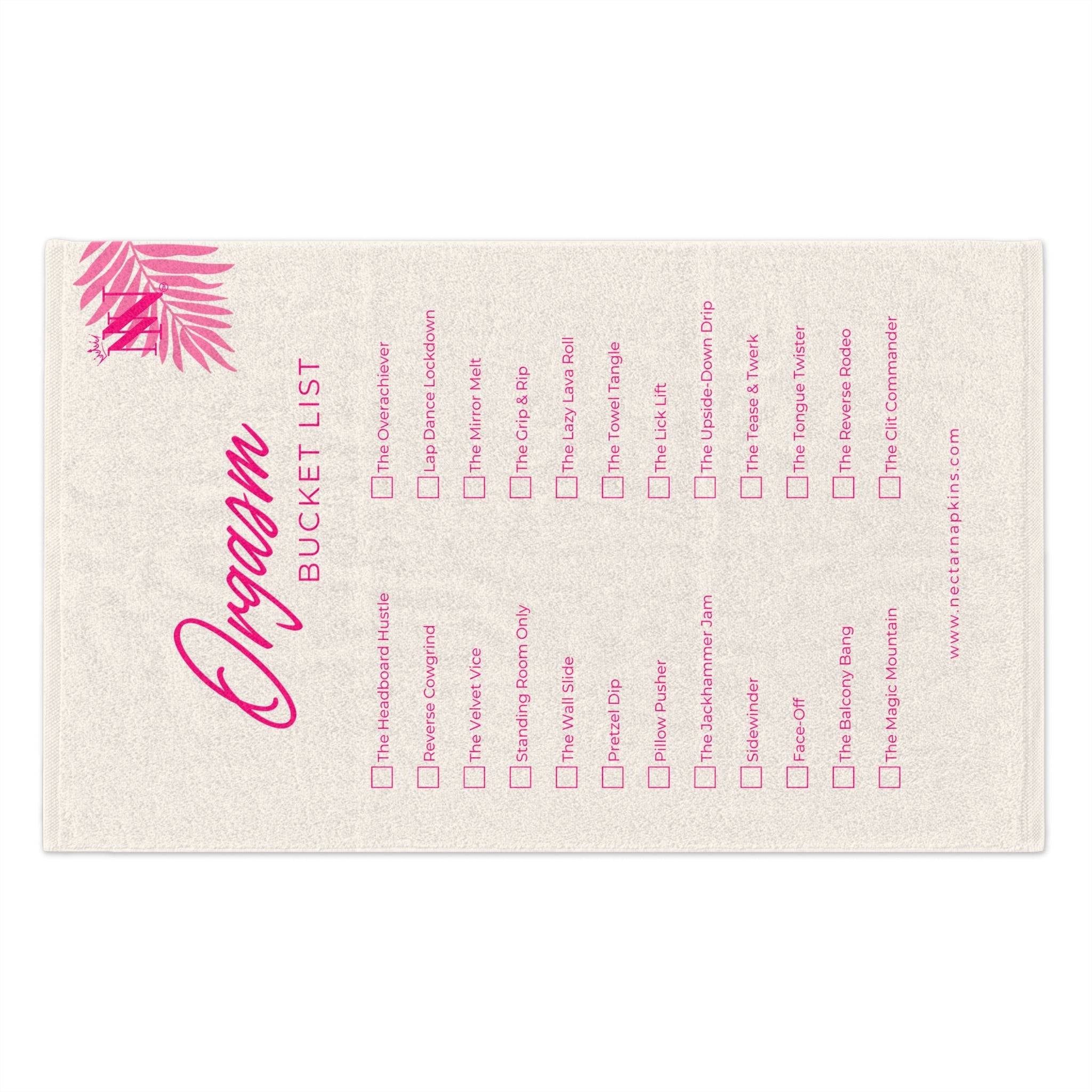 Orgasm Bucket List | Mix & Match Soft Fun-Flirty Lovers’ Towels