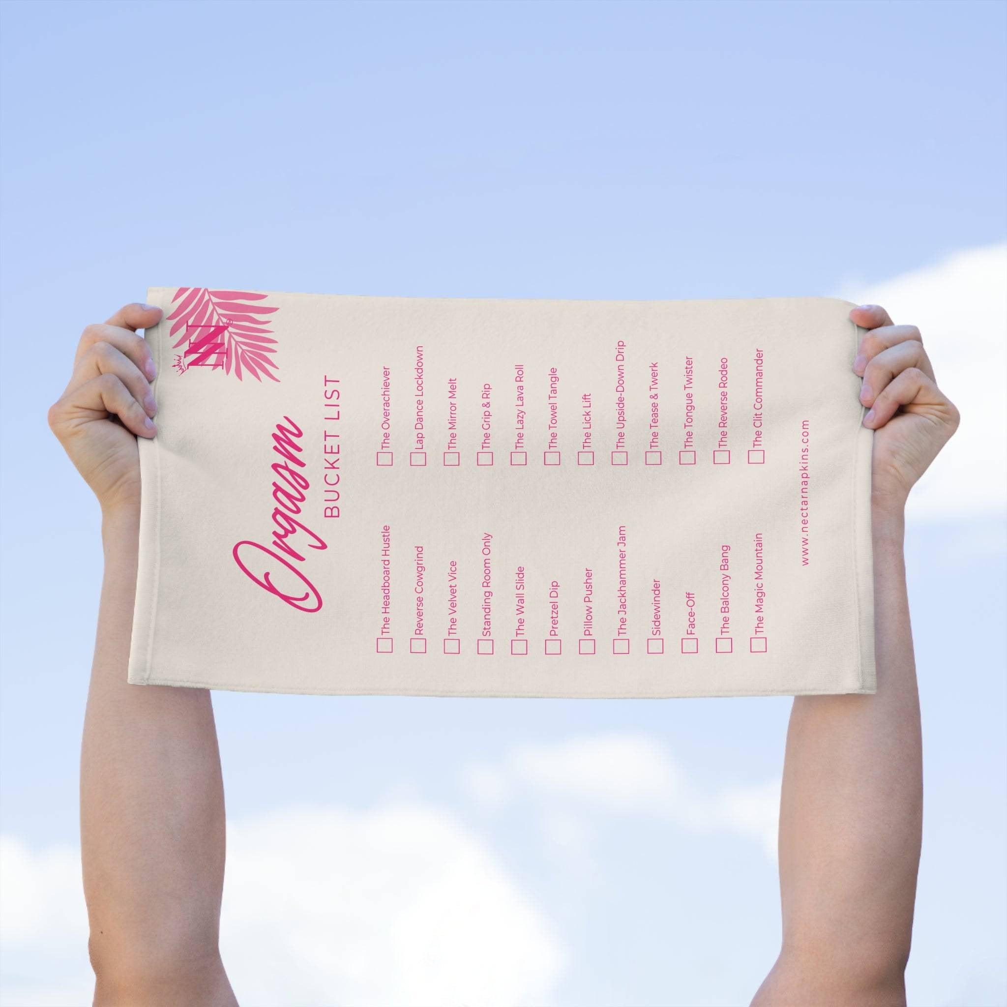 Orgasm Bucket List | Mix & Match Soft Fun-Flirty Lovers’ Towels