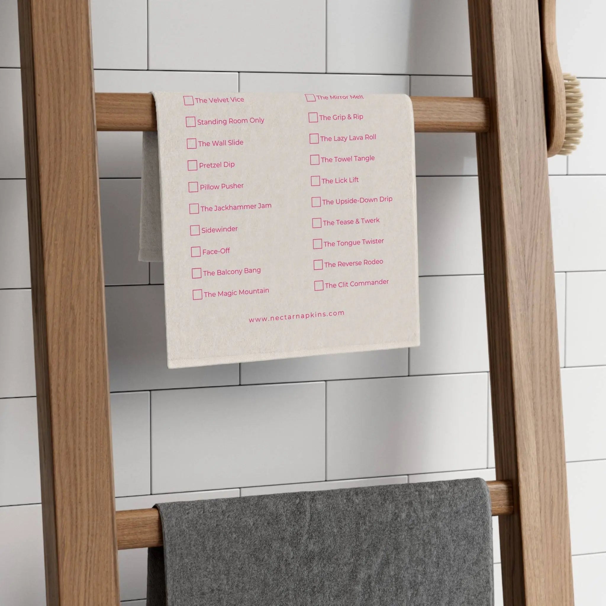 Orgasm Bucket List | Mix & Match Soft Fun-Flirty Lovers’ Towels