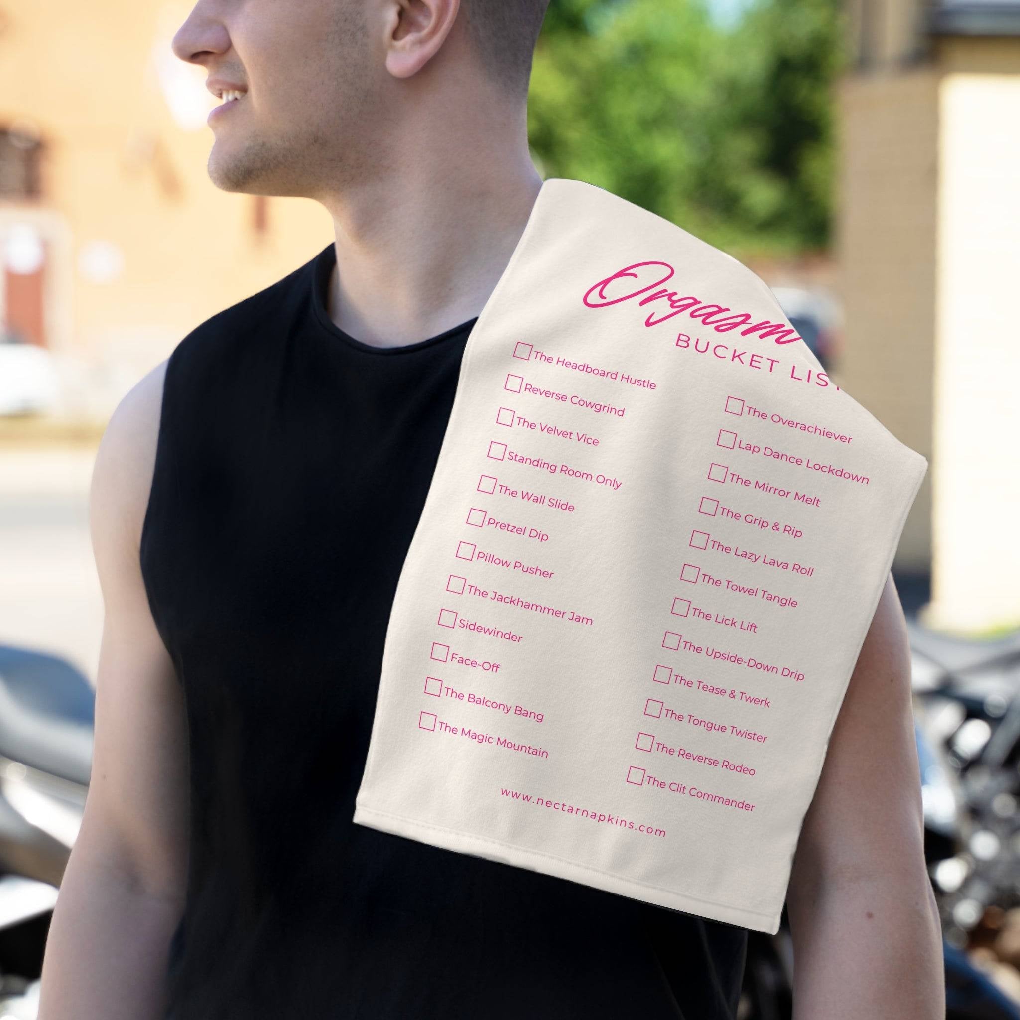 Orgasm Bucket List | Mix & Match Soft Fun-Flirty Lovers’ Towels