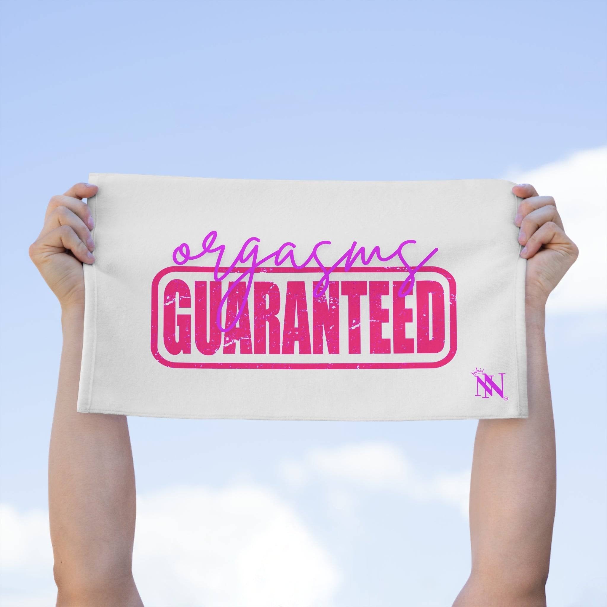 Orgasms Guaranteed White | Mix & Match Soft Fun-Flirty Lovers’ Towels