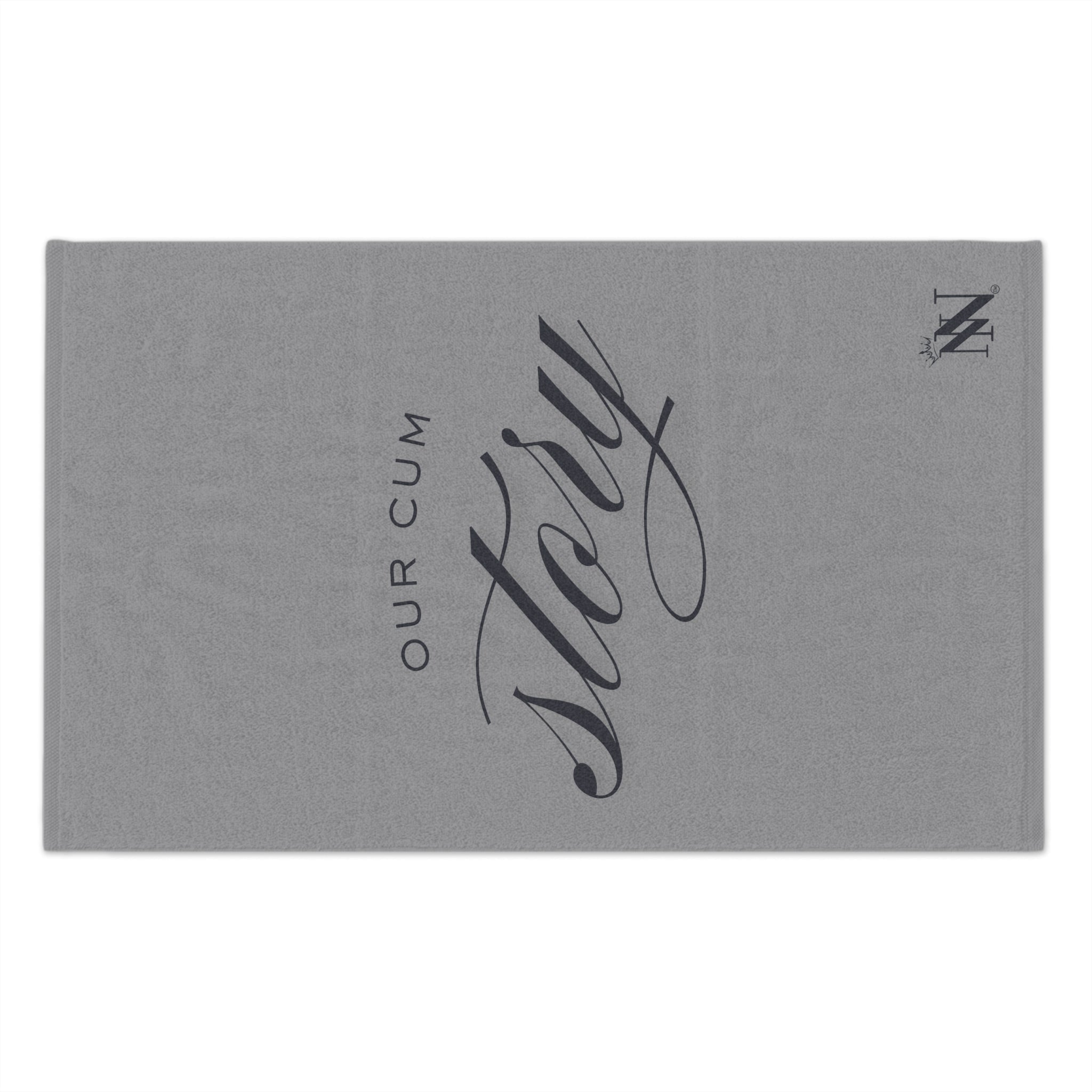 Our Cum Story Grey | Mix & Match Soft Fun-Flirty Lovers’ Towels