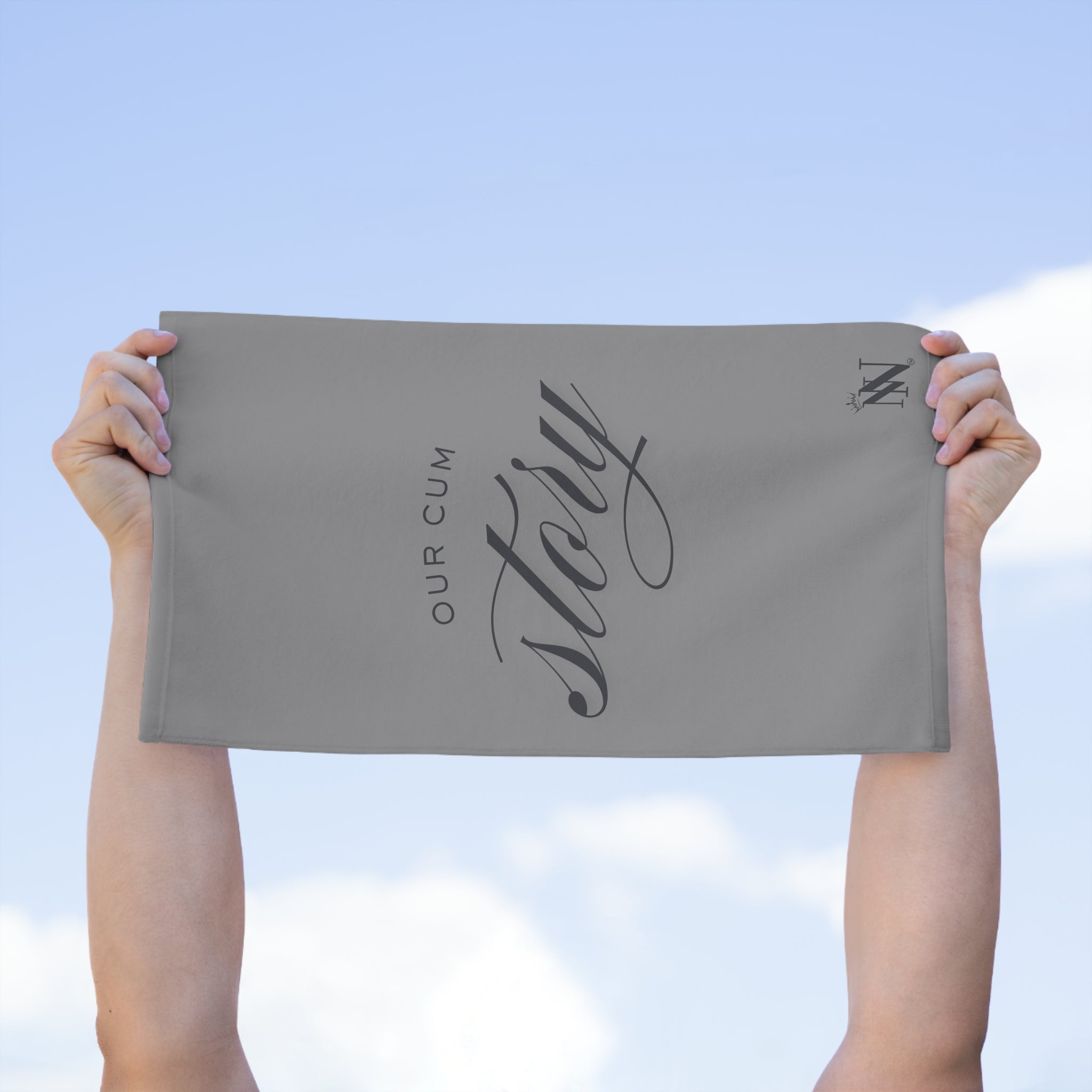Our Cum Story Grey | Mix & Match Soft Fun-Flirty Lovers’ Towels