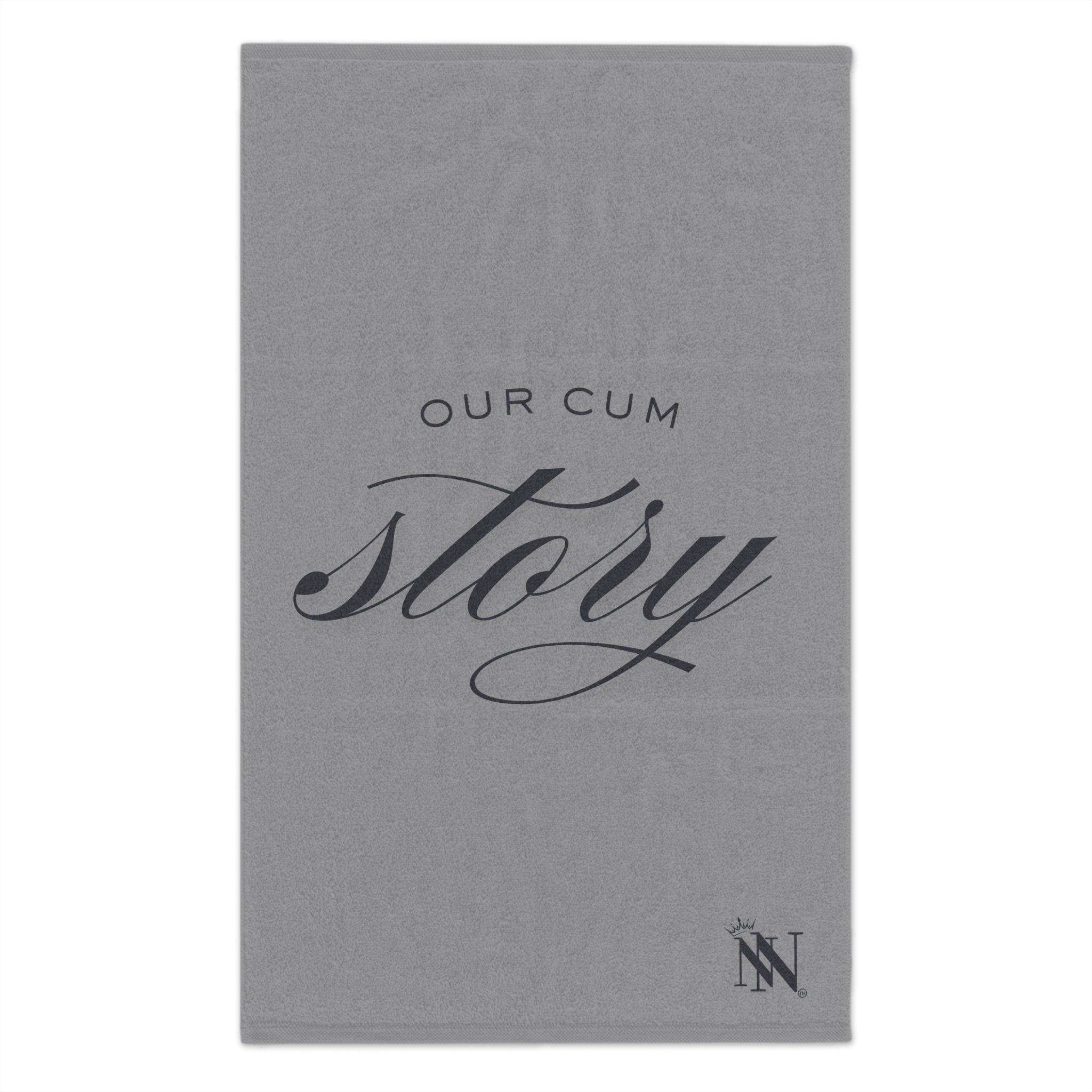 Our Cum Story Grey | Mix & Match Soft Fun-Flirty Lovers’ Towels