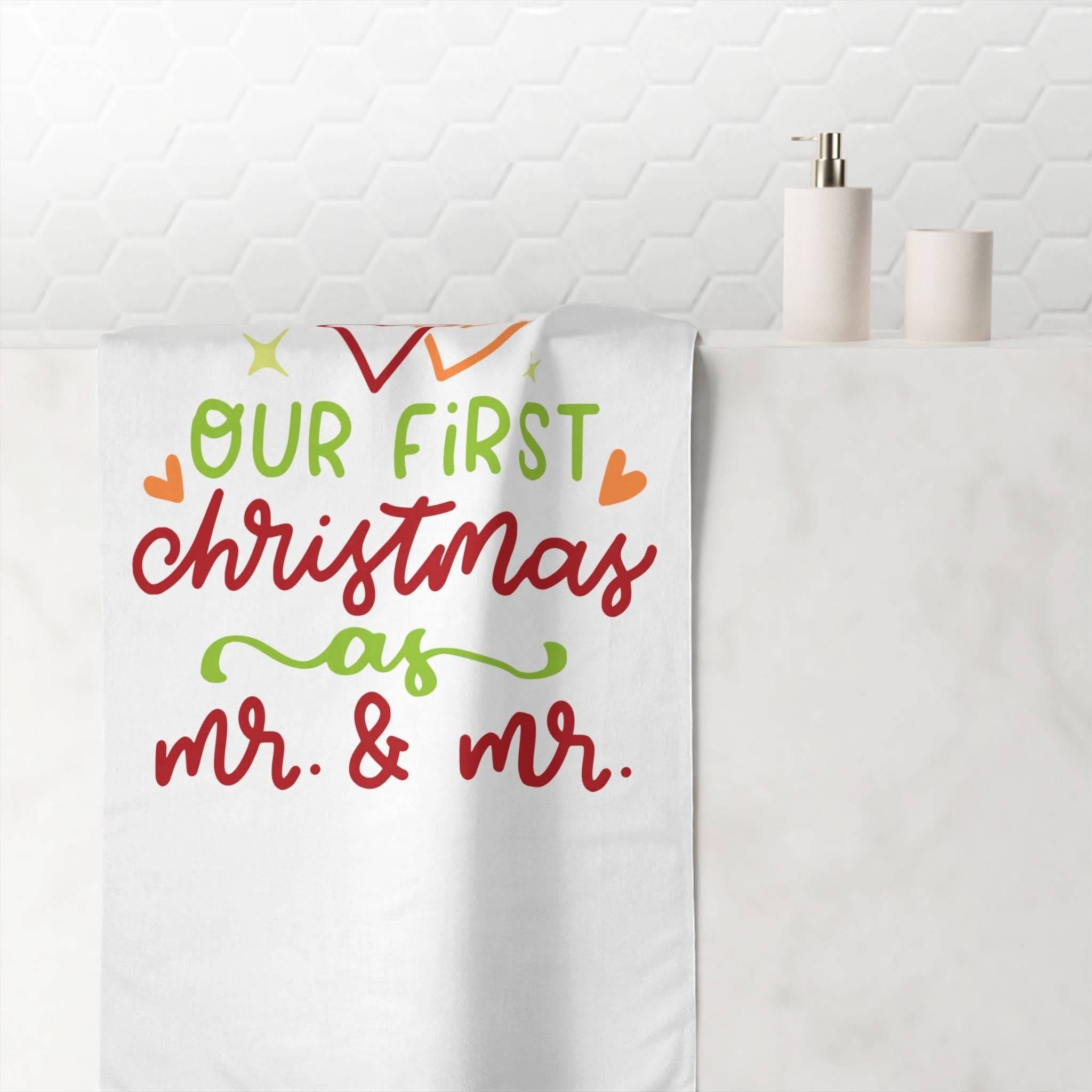Our First Christmas as Mr. & Mr. | Mix & Match Naughty XL Fun-Flirty Lovers’ Towels
