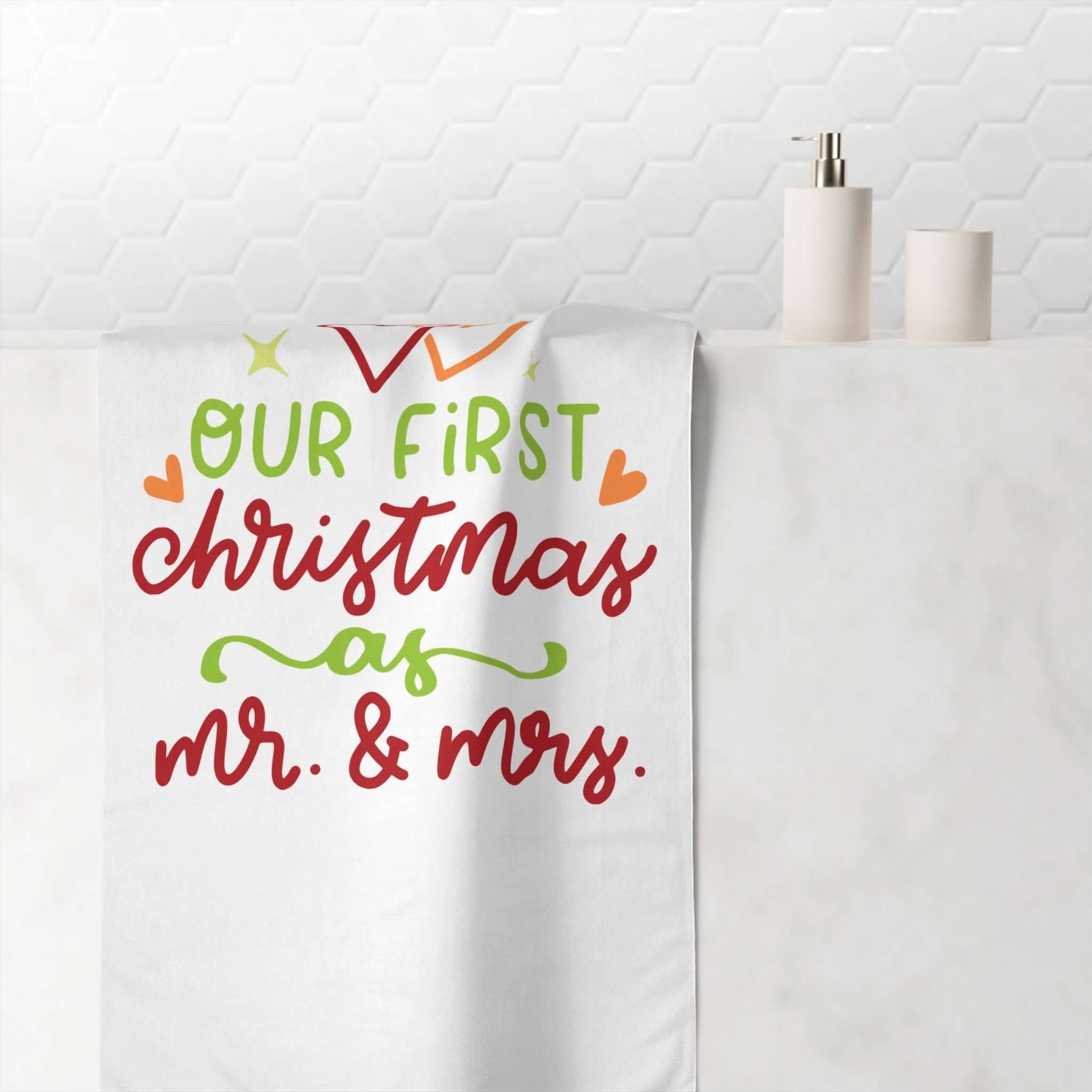 Our First Christmas as Mr. & Mrs. | Mix & Match Naughty XL Fun-Flirty Lovers’ Towels