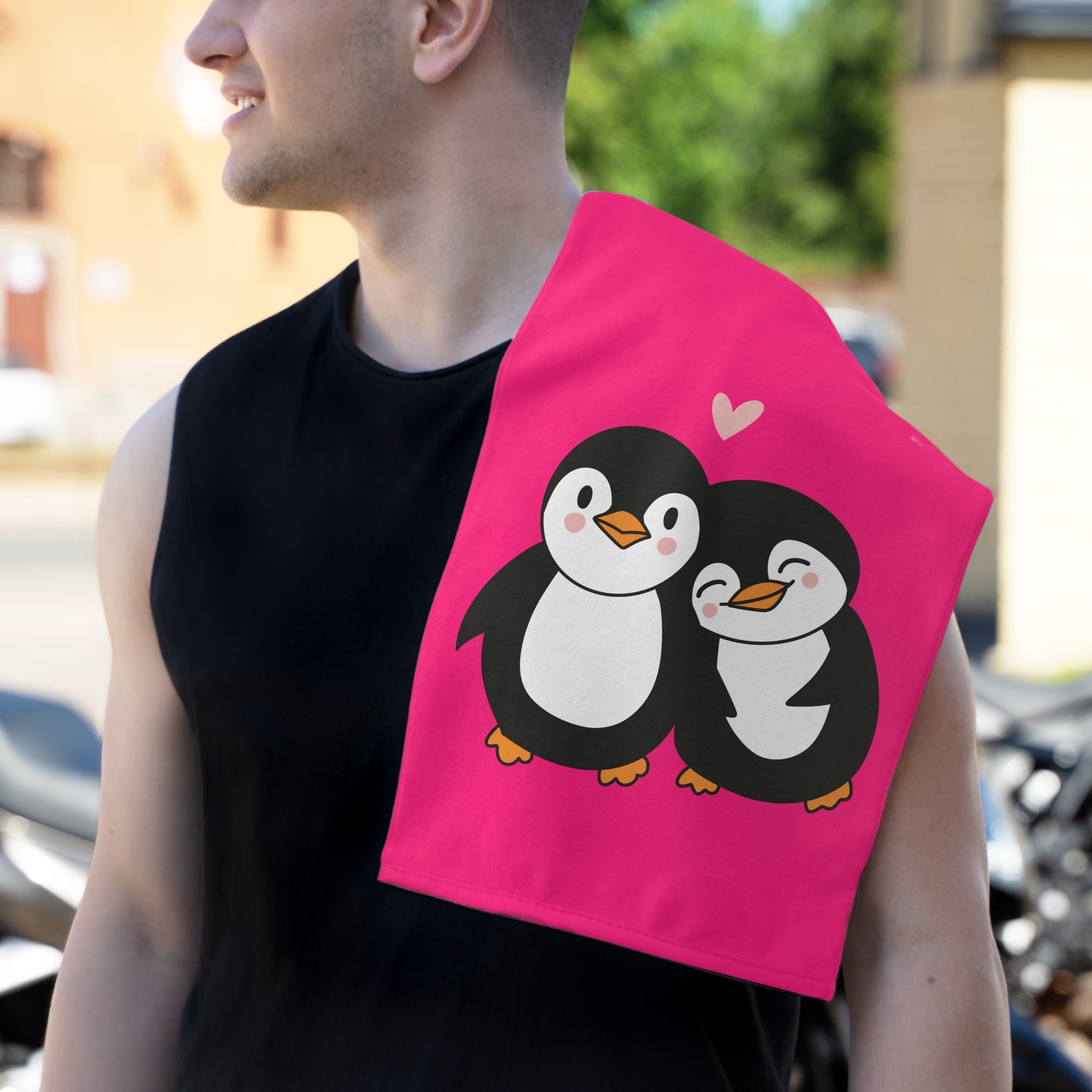 Penguin Love Pink | Mix & Match Soft Fun-Flirty Lovers’ Towels