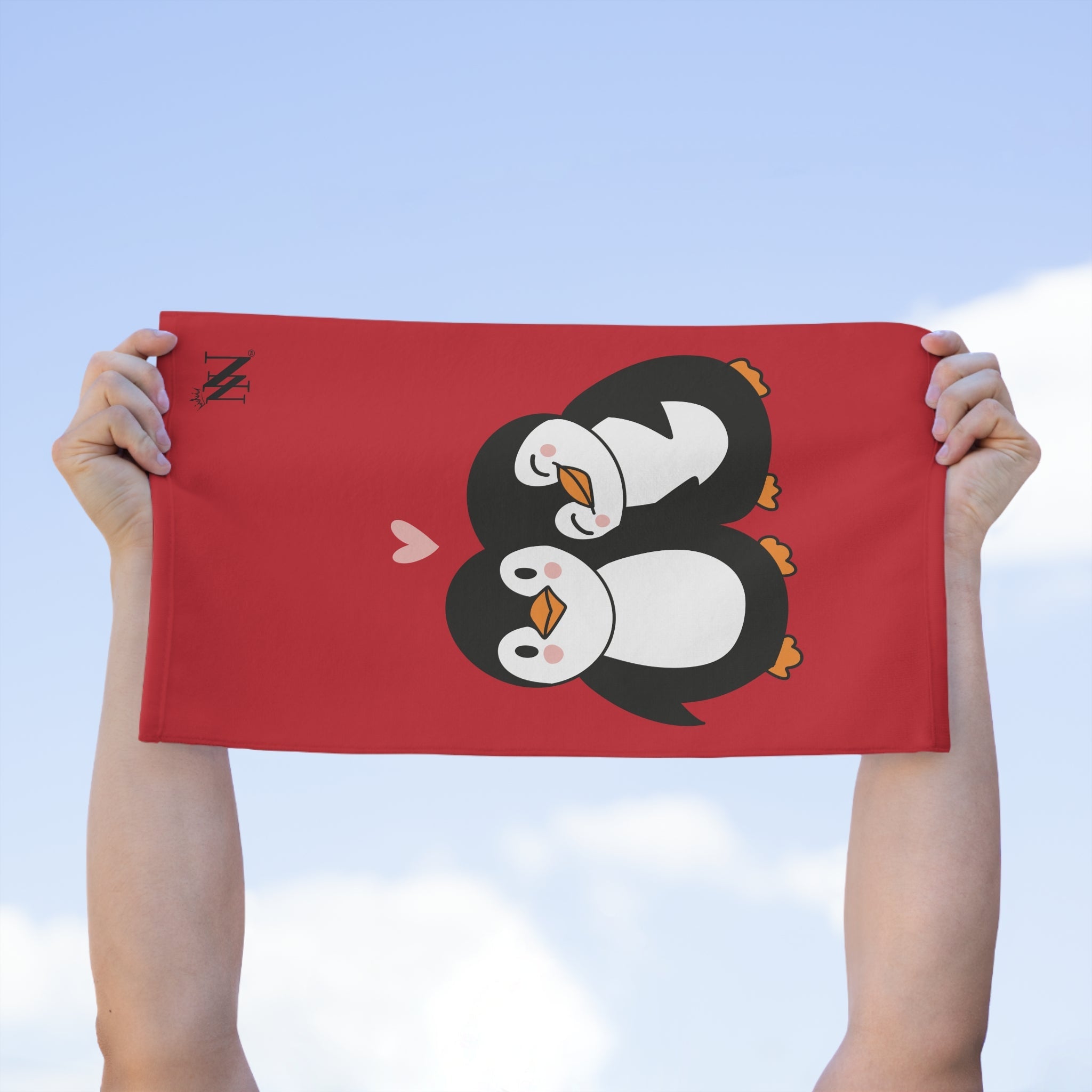 Penguin Love Red | Mix & Match Soft Fun-Flirty Lovers’ Towels