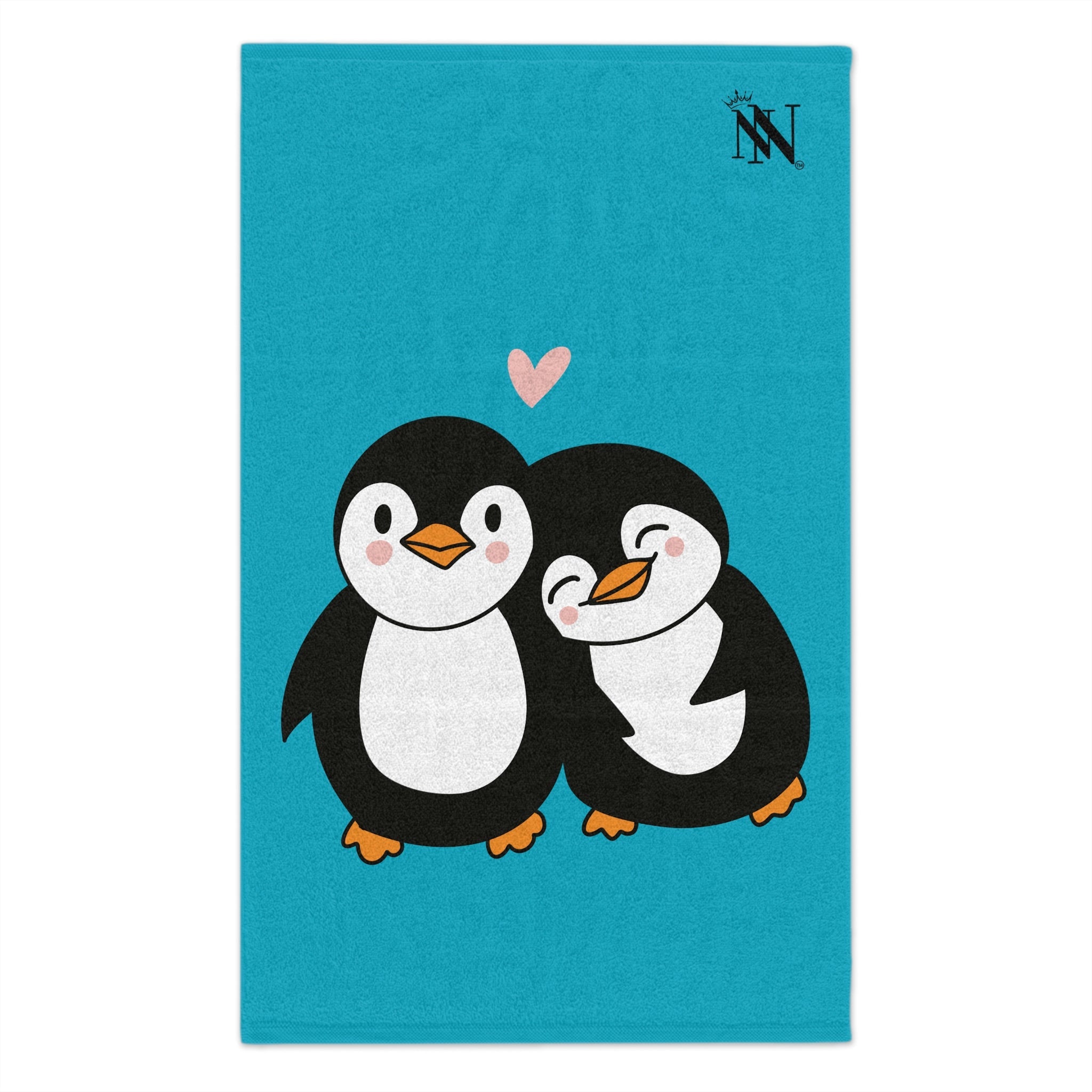 Penguin Love Teal | Mix & Match Soft Fun-Flirty Lovers’ Towels
