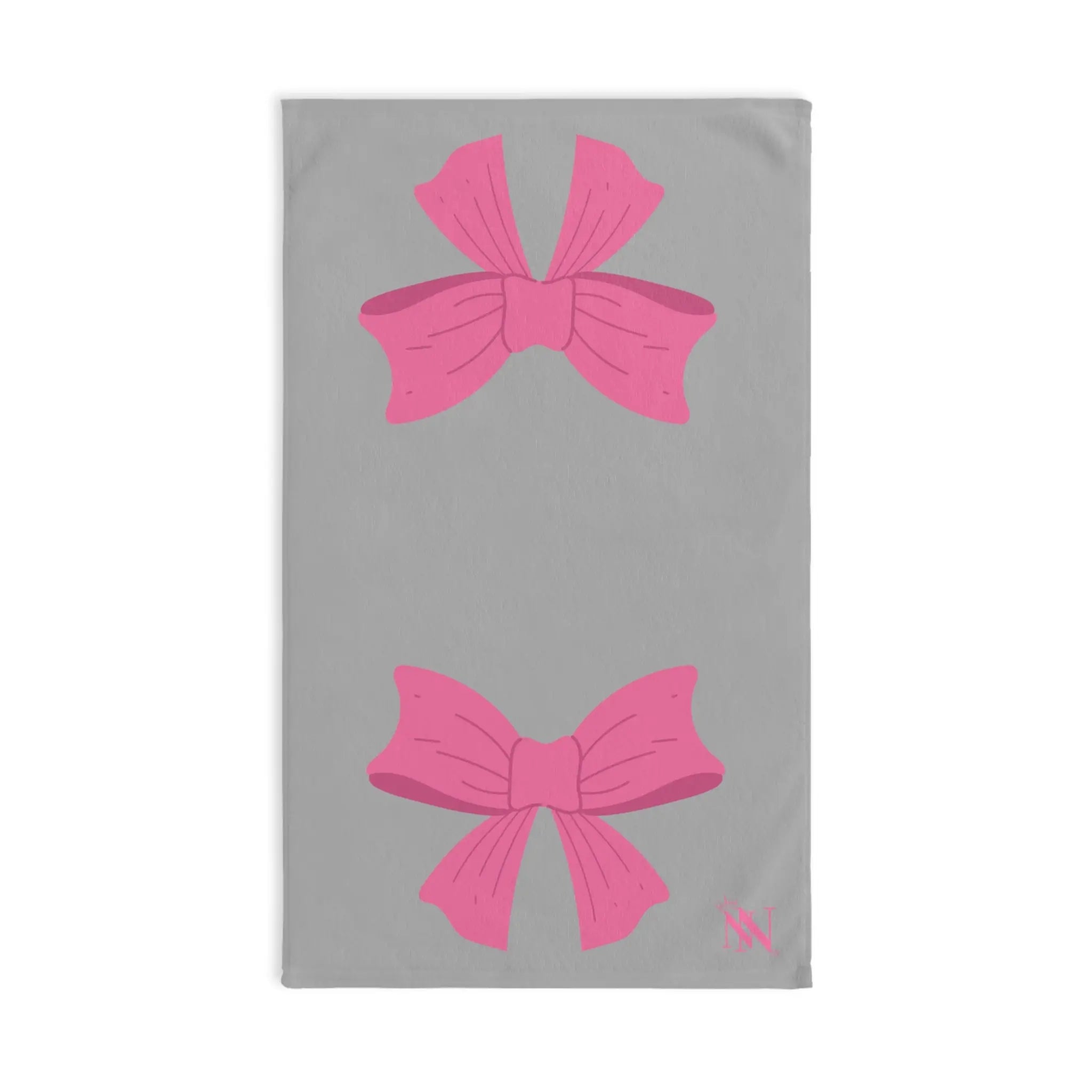 Pink Bow Shareable Light Grey | Mix & Match Original Fun-Flirty Lovers’ Towels