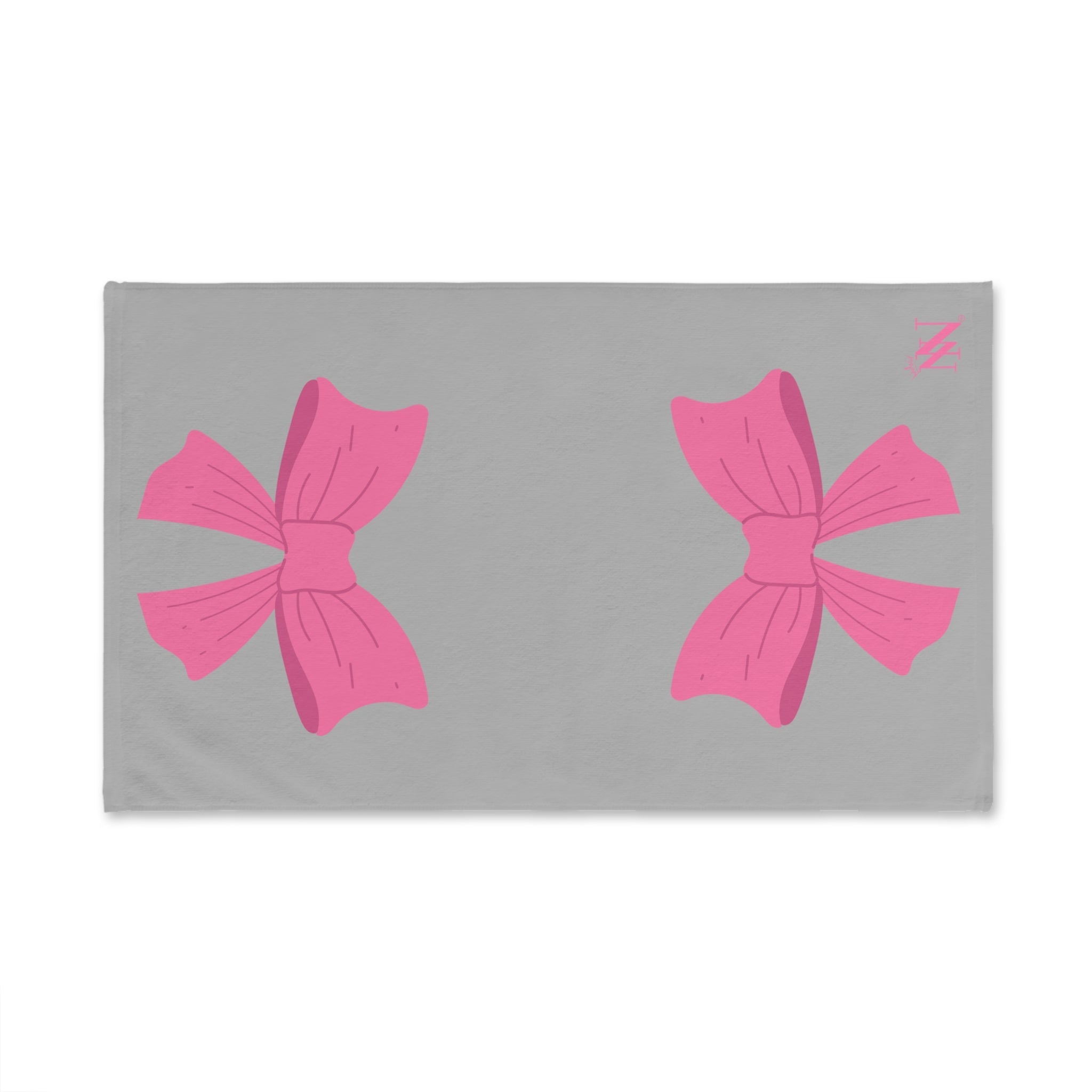 Pink Bow Shareable Light Grey | Mix & Match Original Fun-Flirty Lovers’ Towels