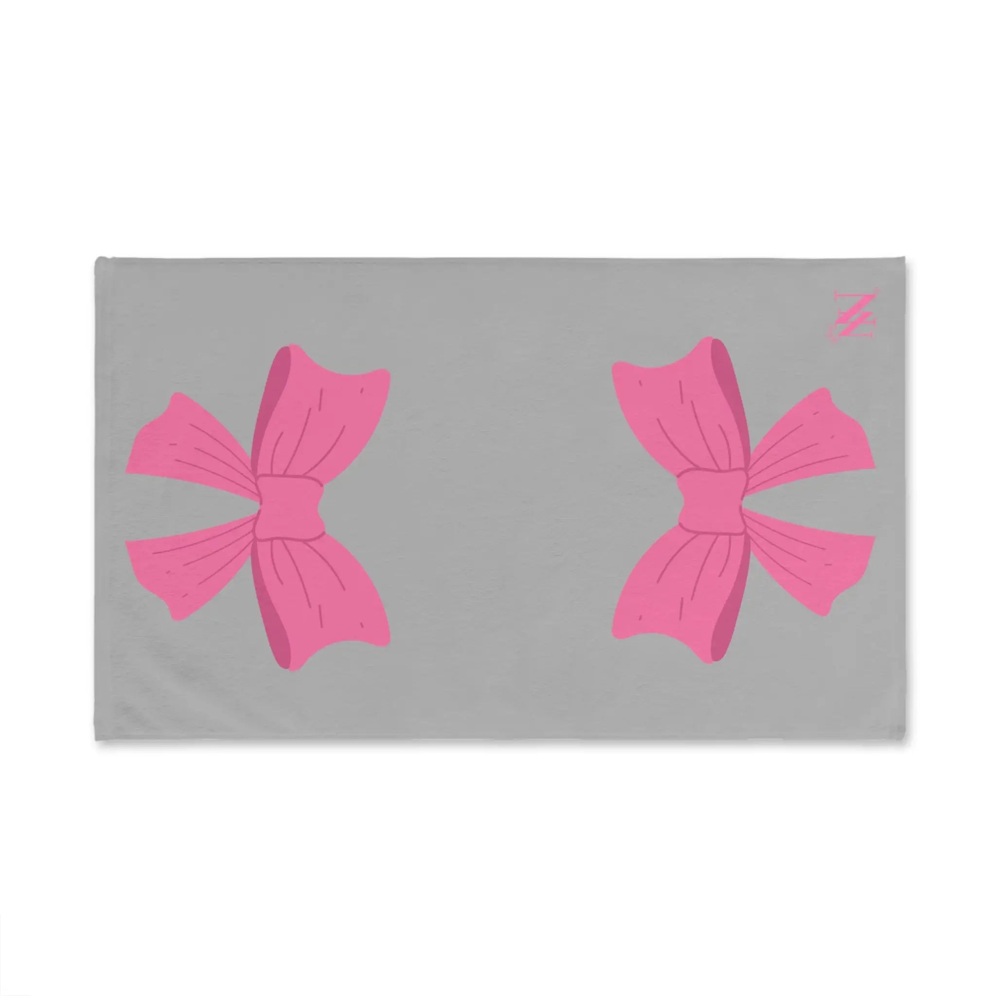 Pink Bow Shareable Light Grey | Mix & Match Original Fun-Flirty Lovers’ Towels
